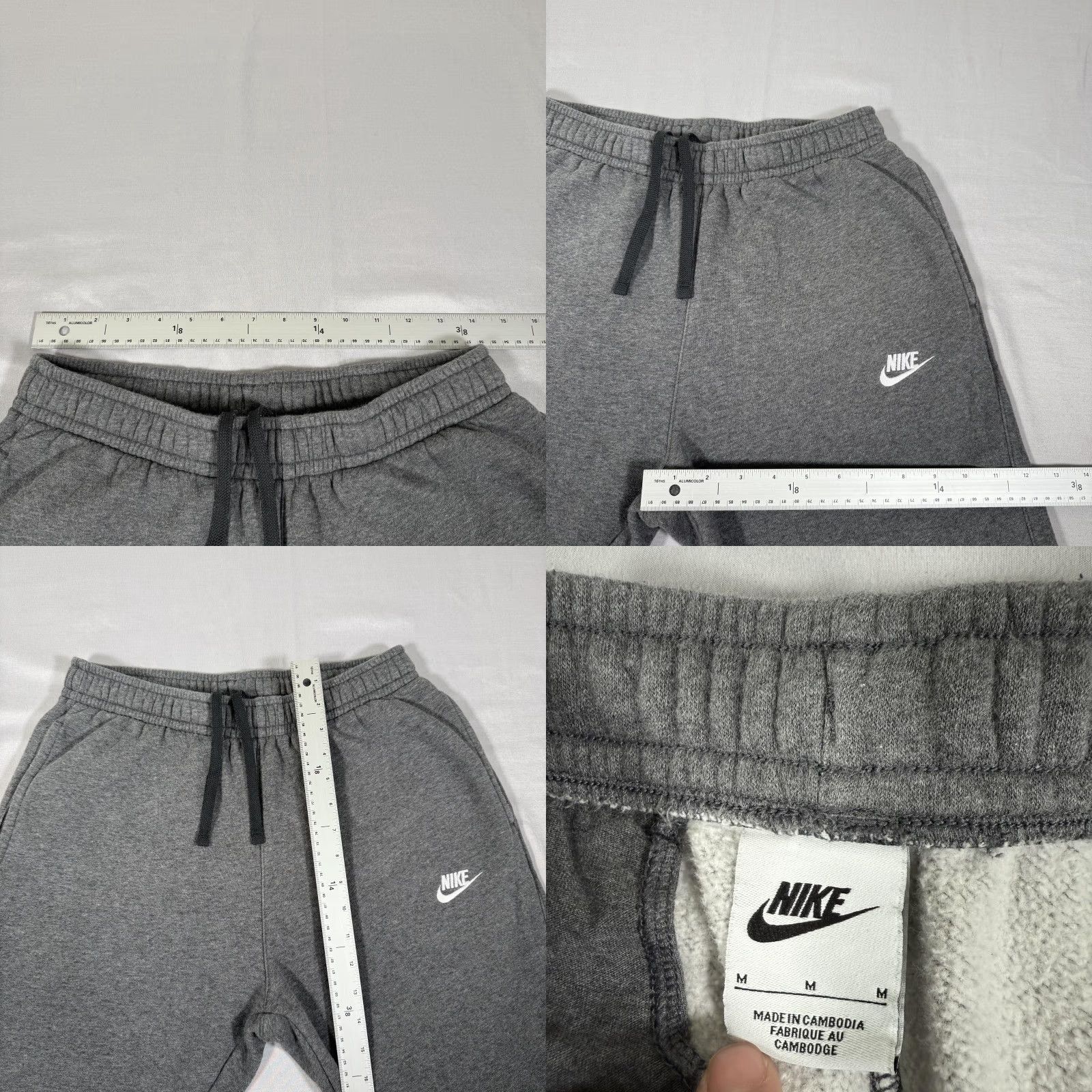 Nike Nike Pants Mens M Gray Club Fleece Joggers Sweatpants Drawstring Gym Basic Size US 31 - 8 Thumbnail