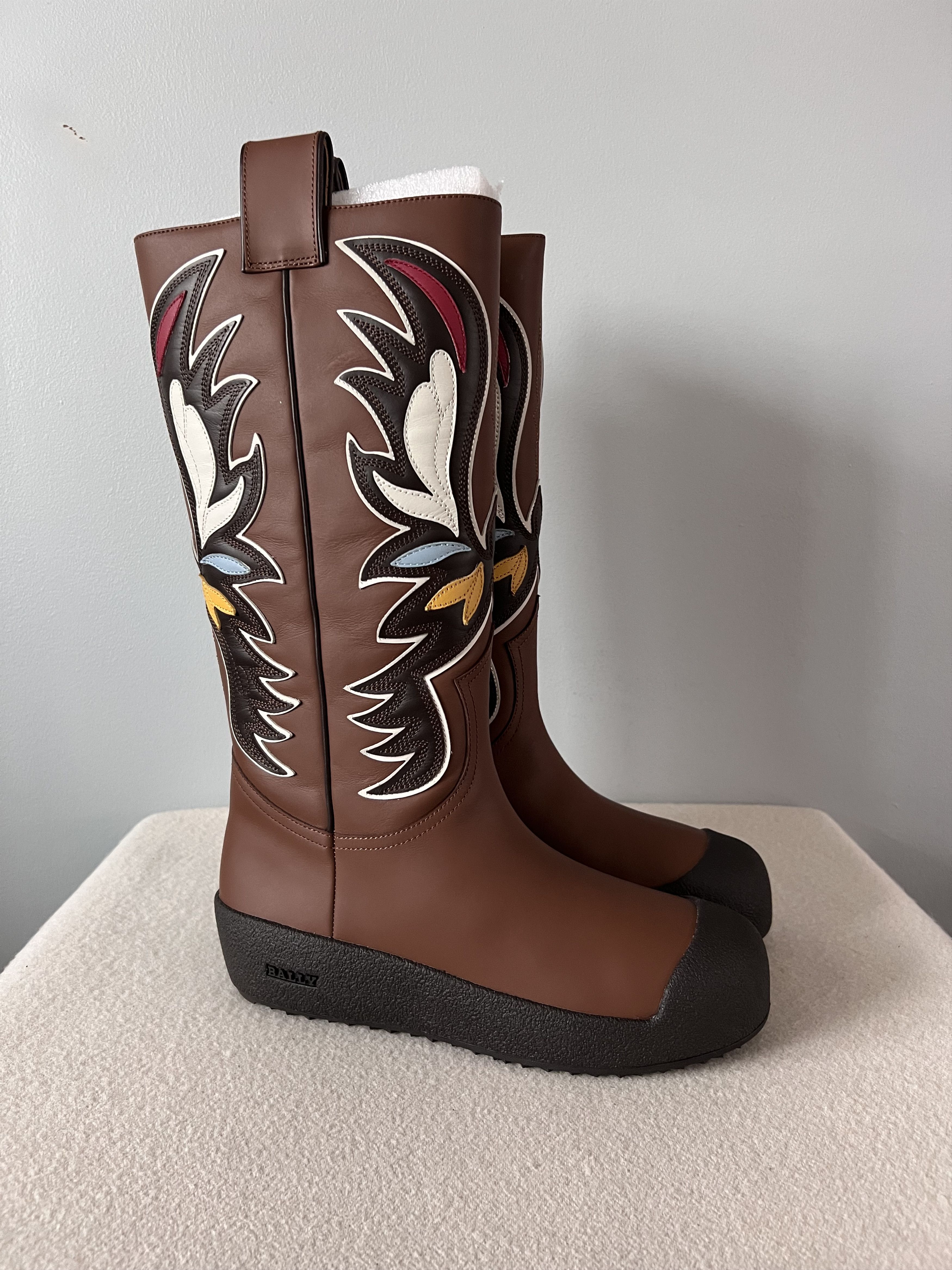 Bally Bally Curling Chambery Western Boots in Brown Leather Size US 9 / EU 42 - 1 Thumbnail