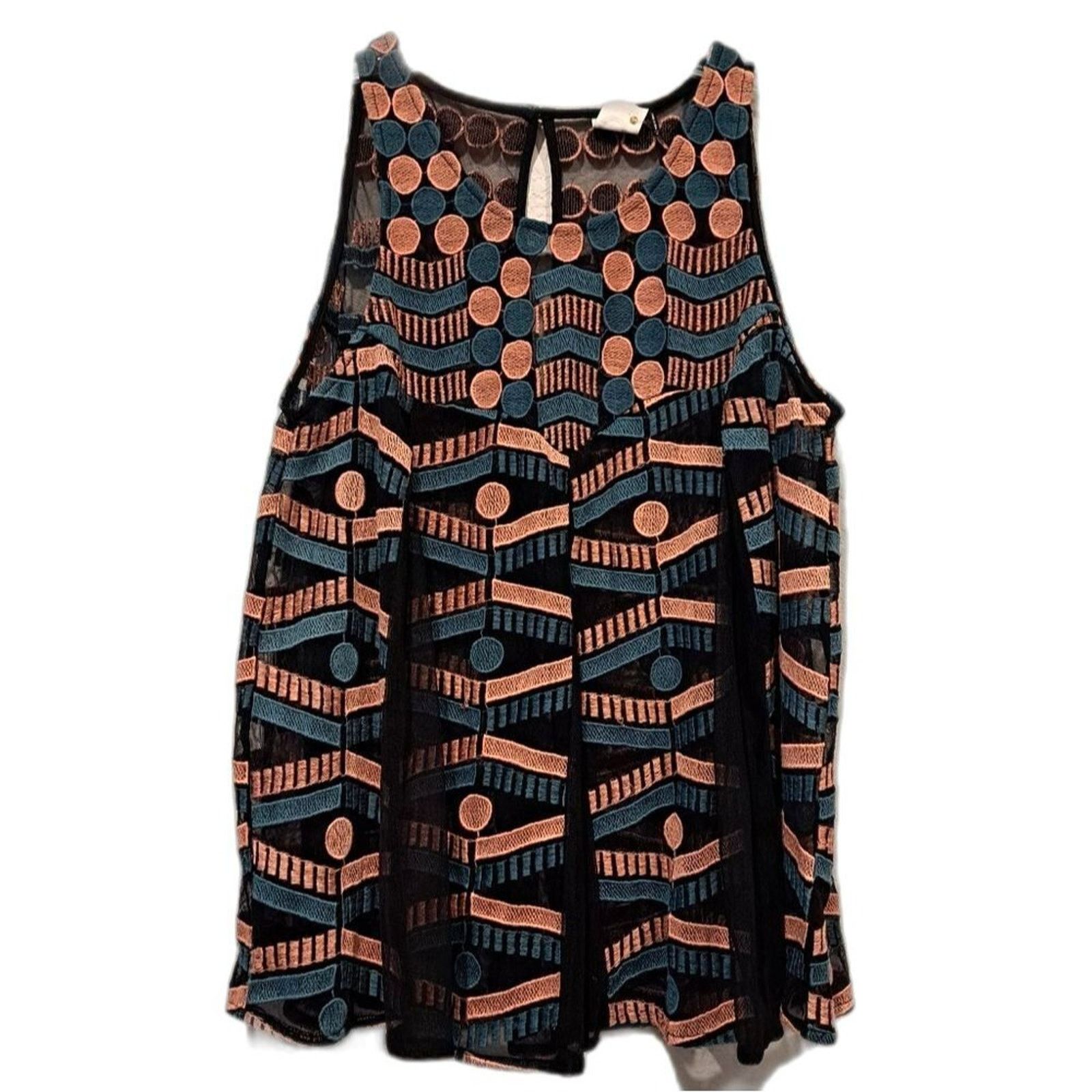 Anthropologie Anthropologie Akemi + Kin Embroidered Kalila Tank Blouse S Size S / US 4 / IT 40 - 2 Thumbnail