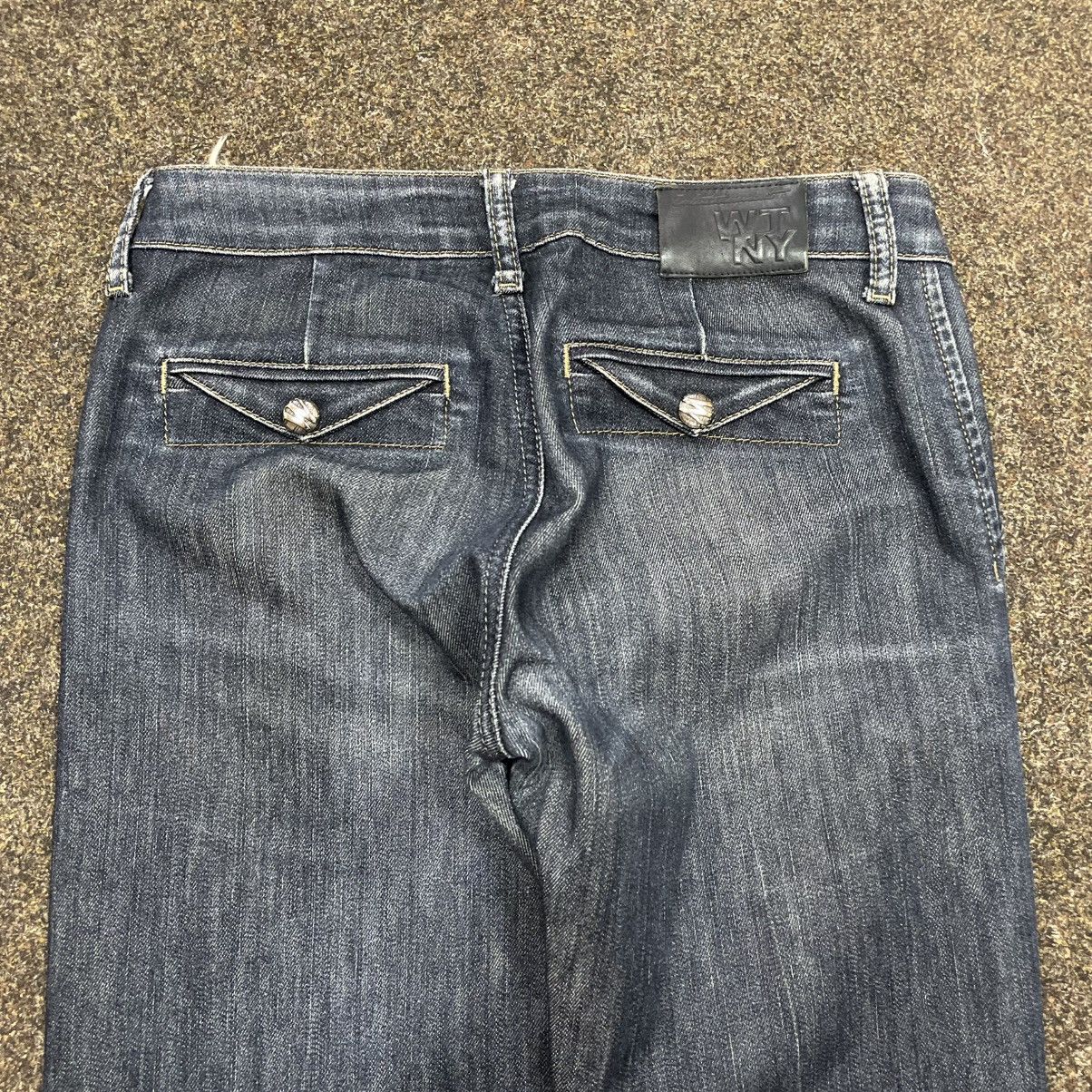 Vintage Y2K Vintage Baggy Wide Leg Distressed Denim Jeans Washed Size 32" / US 10 / IT 46 - 2 Thumbnail
