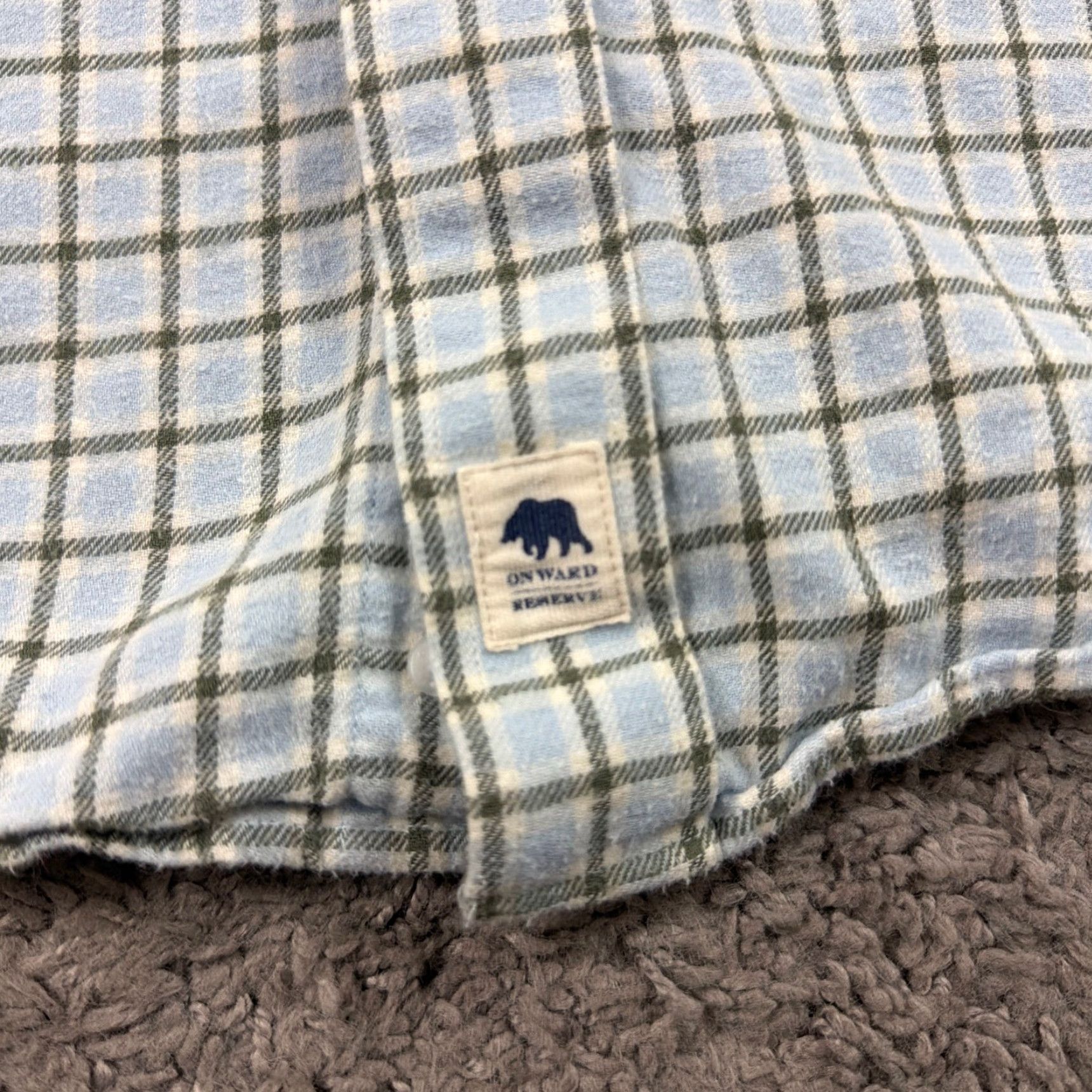 Vintage Onward Reserve Shirt Mens L Blue Plaid Cotton Flannel Long Sleeve Classic Fit Size US L / EU 52-54 / 3 - 4 Thumbnail