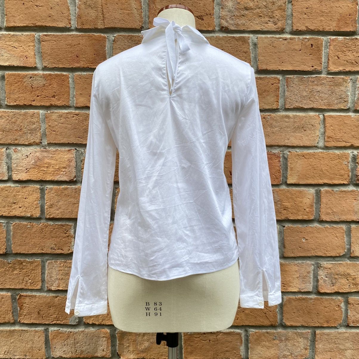 Emporio Armani Emporio Armani Long Sleeve Collared Blouse with Back Bow Tie Size S / US 4 / IT 40 - 20 Thumbnail