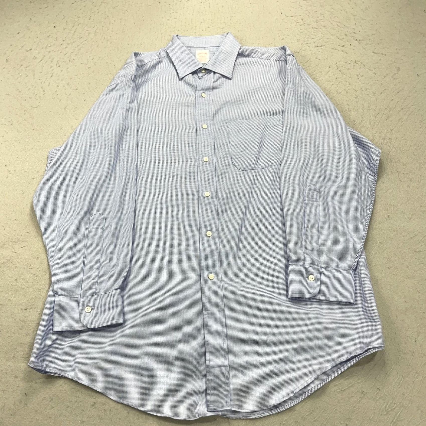 Brooks Brothers VINTAGE Brooks Brothers Dress Shirt Mens 16.5 Blue Check Classic Made USA Makers Shirt Size 46R - 2 Thumbnail