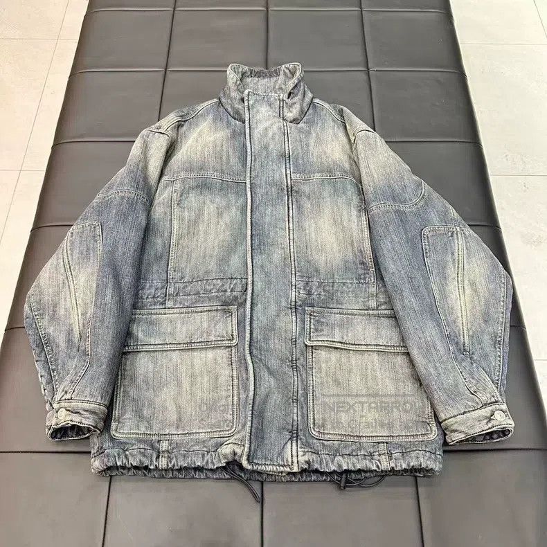 Balenciaga Balenciaga Washed Retro Distressed Parka Denim Jacket Size US S / EU 44-46 / 1 - 1 Thumbnail