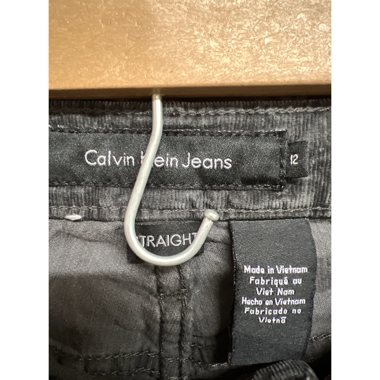 Calvin Klein Calvin Klein Womens Pants Black Corduroy Straight 12 Regular 27in Inseam Size 34" / US 12 / IT 48 - 3 Thumbnail