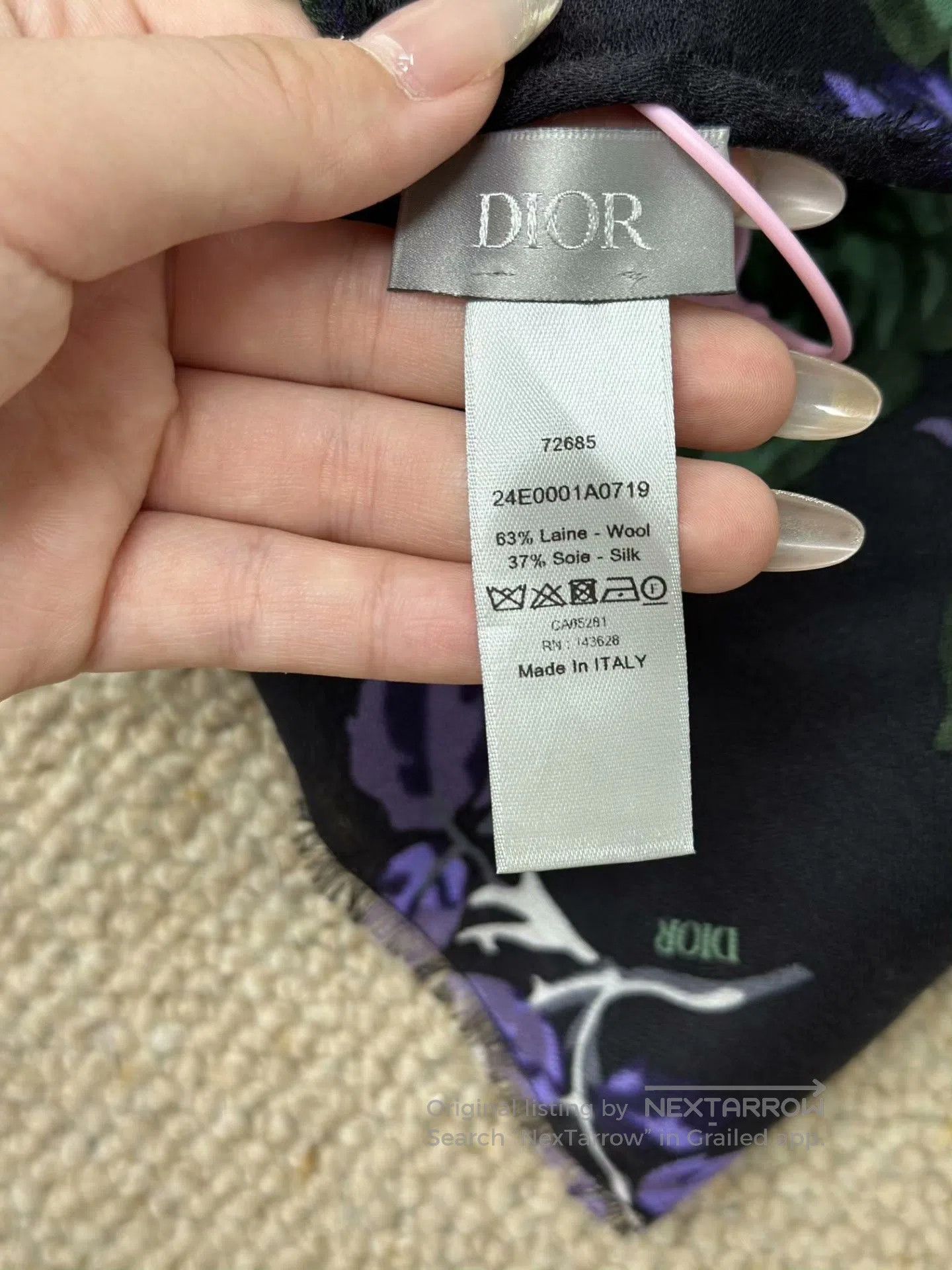 Dior DIOR Black Silk Scarf. Size ONE SIZE - 6 Thumbnail