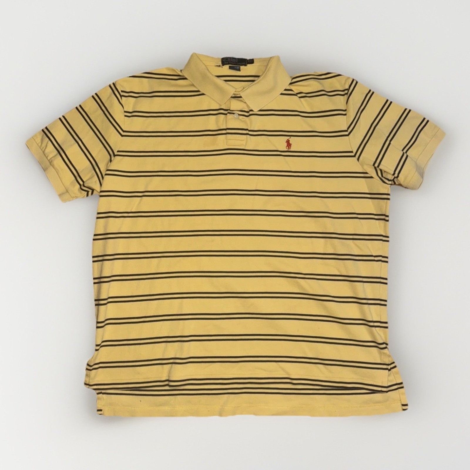 Ralph Lauren Polo Ralph Lauren Striped Polo Shirt Yellow Navy XXL 26x27 Size US XXL / EU 58 / 5 - 1 Thumbnail