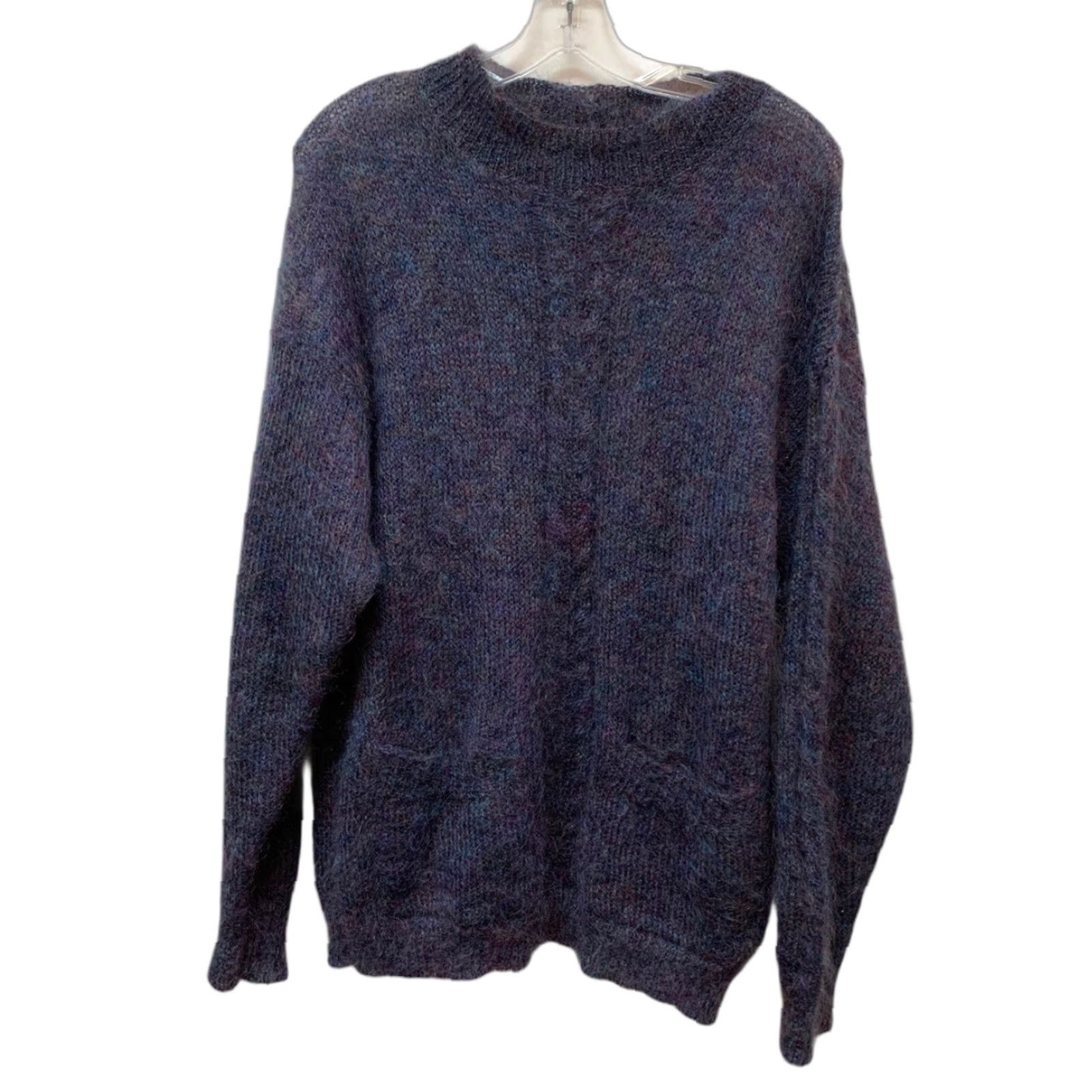 Vintage VINTAGE Jeanne Pierre Fuzzy Knit Purple Mohair Sweater Women's L Front Pockets Size L / US 10 / IT 46 - 1 Thumbnail