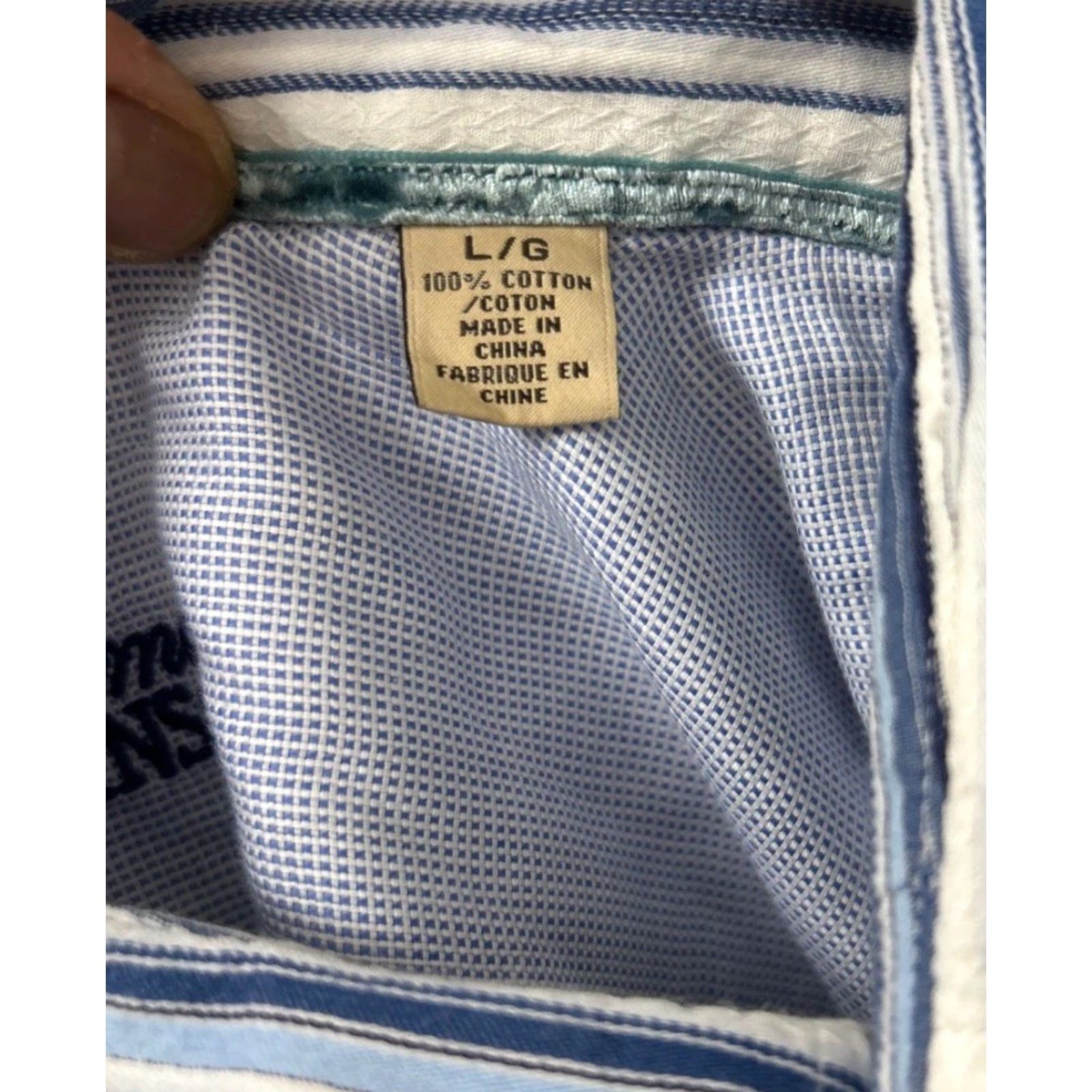 Tommy Bahama Tommy Bahama Jeans Shirt Mens Large Blue White Striped Button-Down Pocket L/S Size US L / EU 52-54 / 3 - 5 Thumbnail