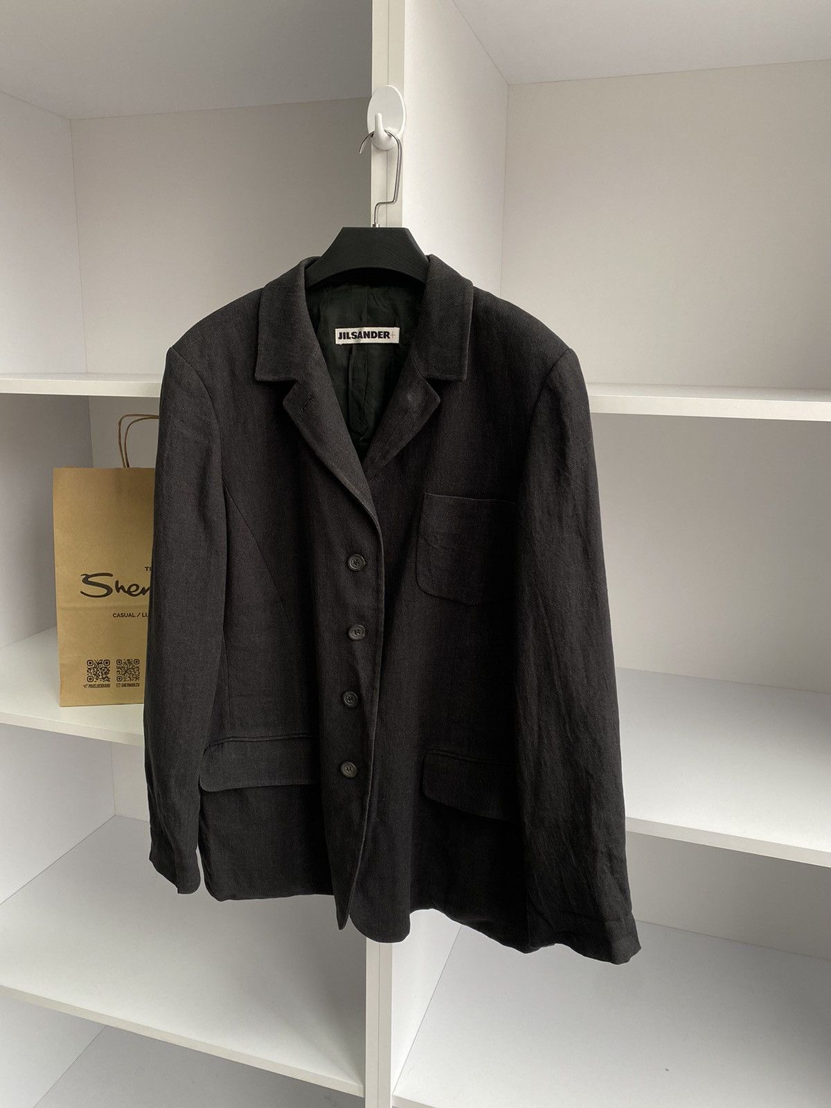 Designer × Jil Sander × Vintage Vintage Jil Sander Women’s Luxury Designer Grey Blazer Size L / US 10 / IT 46 - 5 Thumbnail