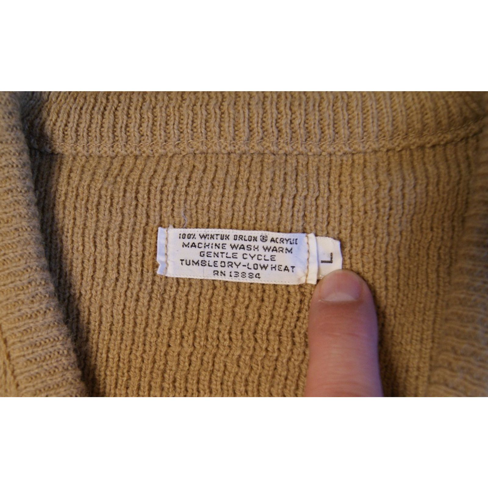Vintage VTG Mens Large Wintuck Orlon Acrylic VNeck Sweater Grandpa Size US L / EU 52-54 / 3 - 3 Thumbnail