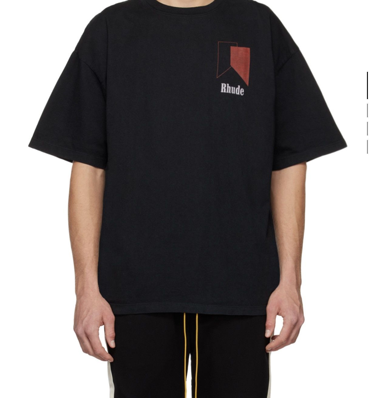 Rhude Rhude Washed Black track tee Size XS / US 0-2 / IT 36-38 - 2 Thumbnail