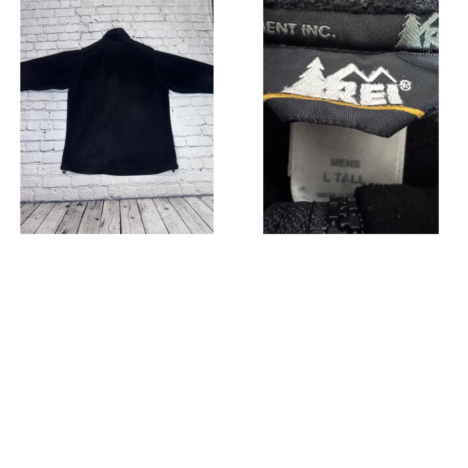 Vintage REI Men's Black Fleece Full Zip Jacket Outdoor Hiking Camping Large L Tall Size US L / EU 52-54 / 3 - 8 Thumbnail