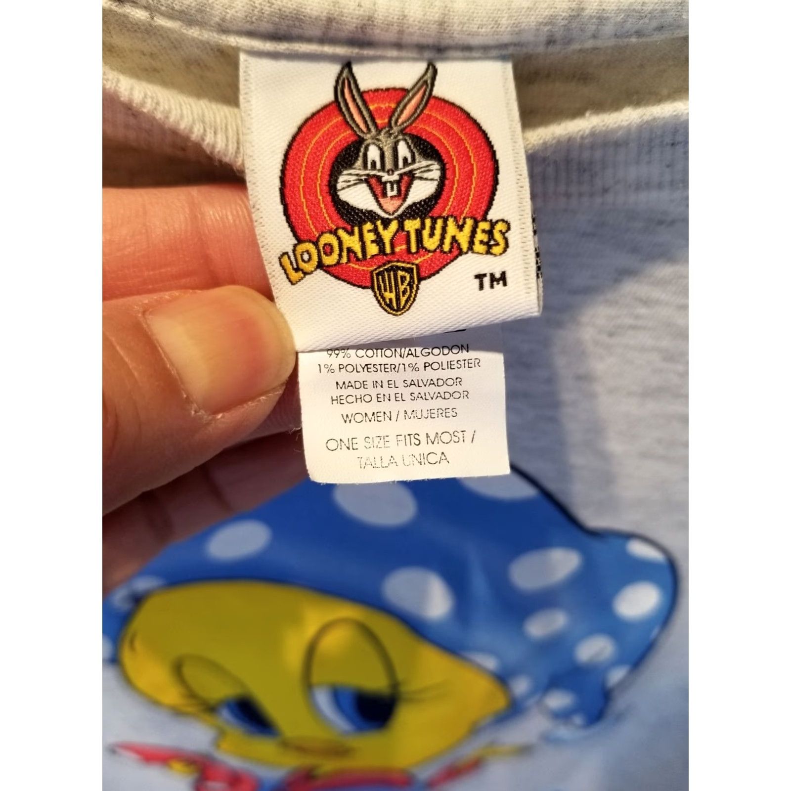 Vintage VINTAGE Looney Tunes TWEETY SLEEPSHIRT WOMEN'S ONE SIZE Gray Cotton Logo Size ONE SIZE - 3 Thumbnail