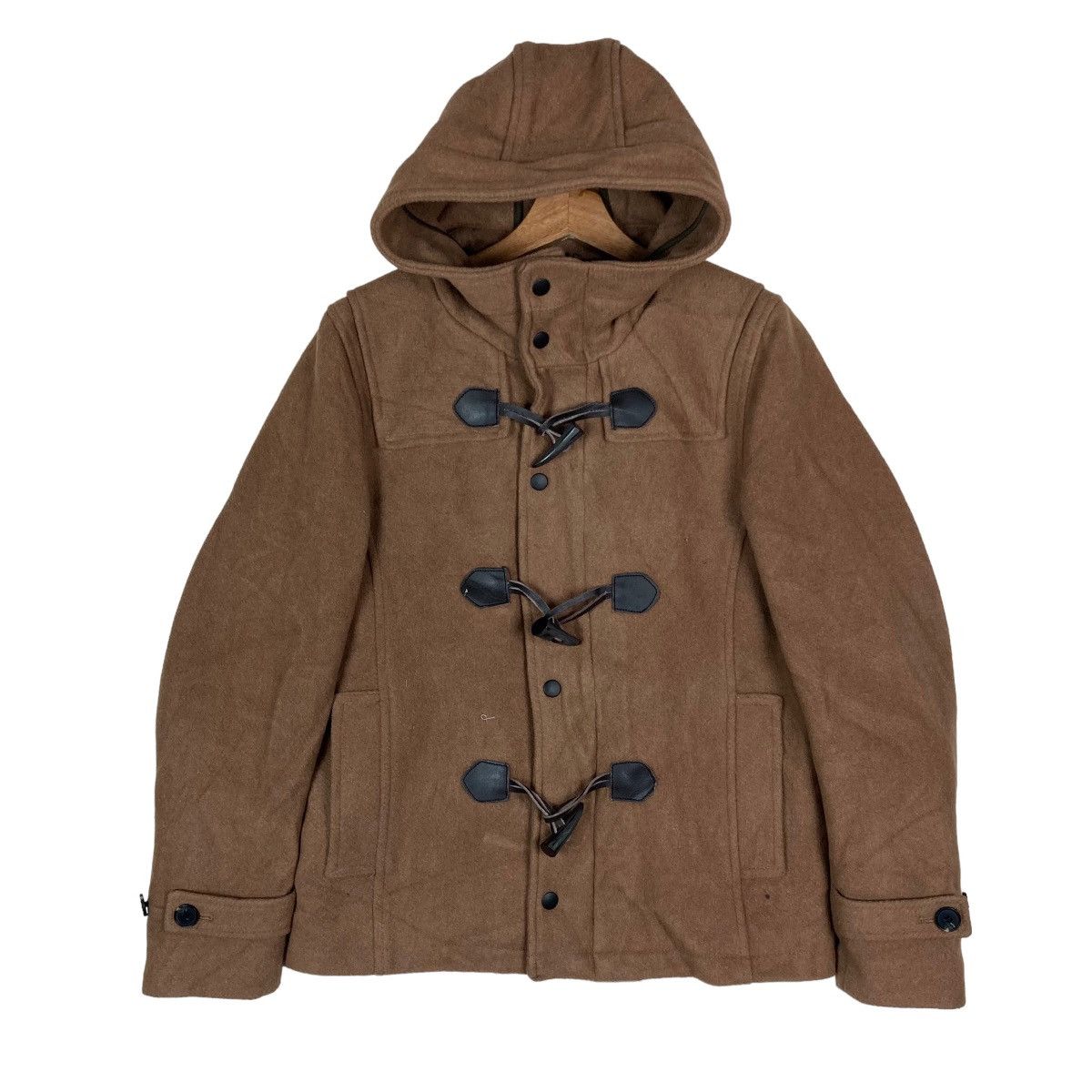 HARE Vintage Hare Toggle Snap Button Zipper Duffle Coat Hoodie Size US M / EU 48-50 / 2 - 1 Thumbnail
