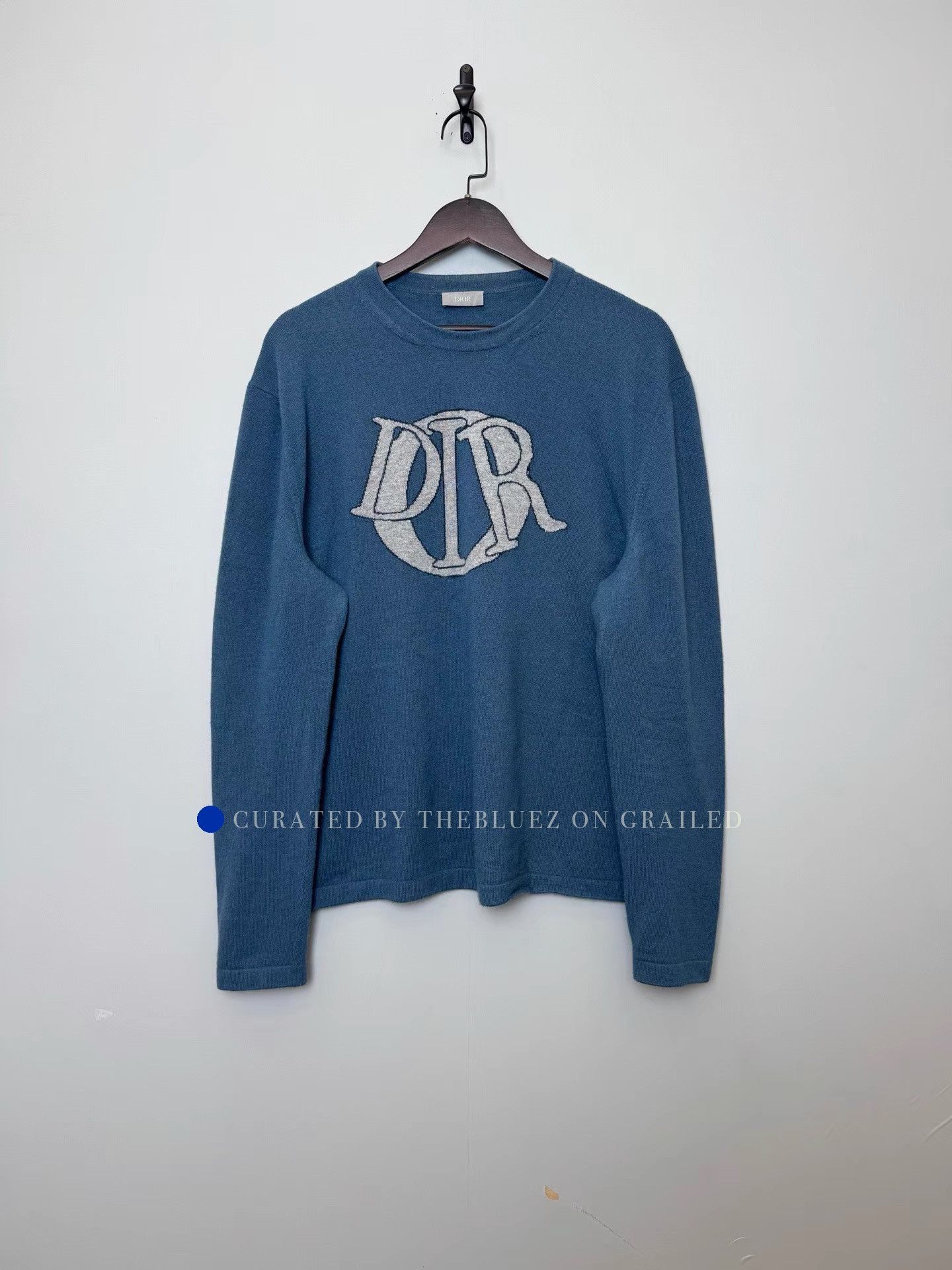Dior Blue Wool & Cashmere Knit Sweater Size US XL / EU 56 / 4 - 1 Thumbnail