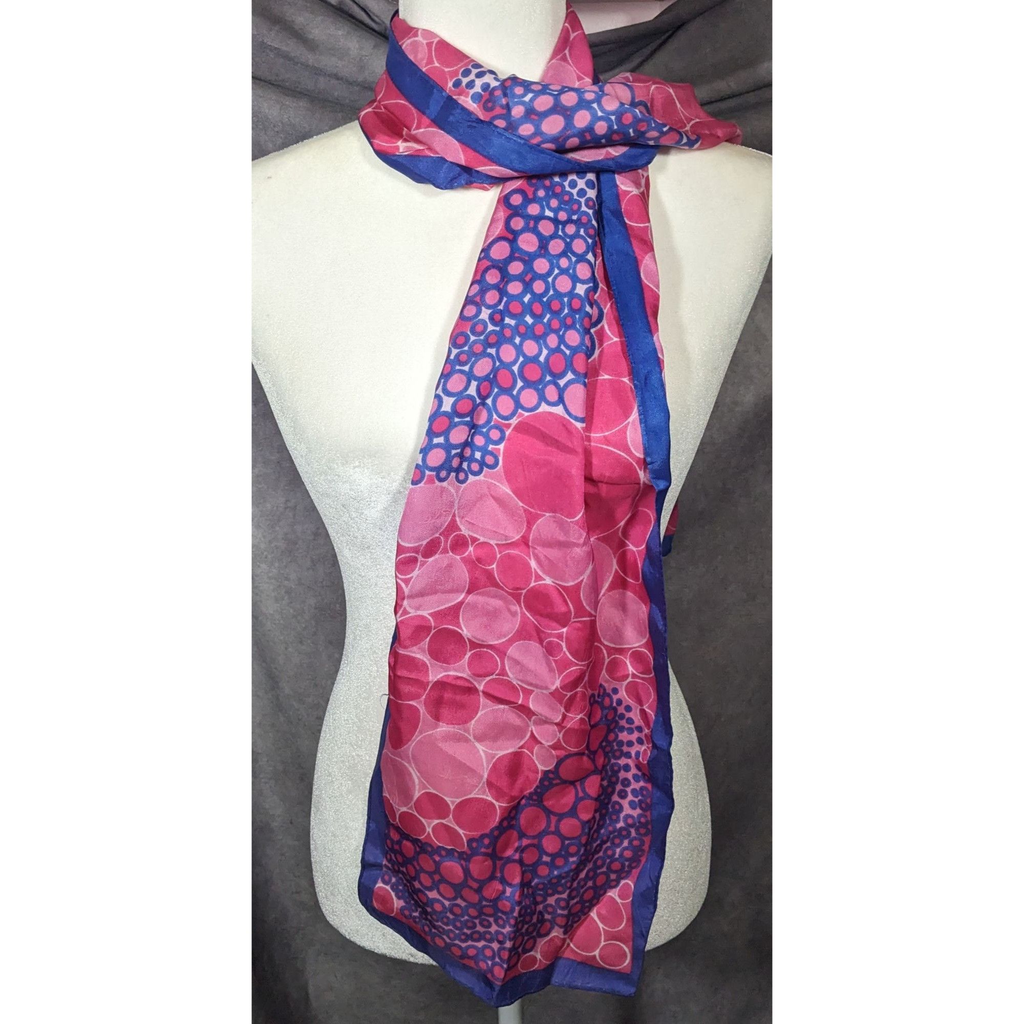 Other Vintage Cesandre Paris Pink And Purple Abstract Bubble Scarf Size ONE SIZE - 11 Thumbnail