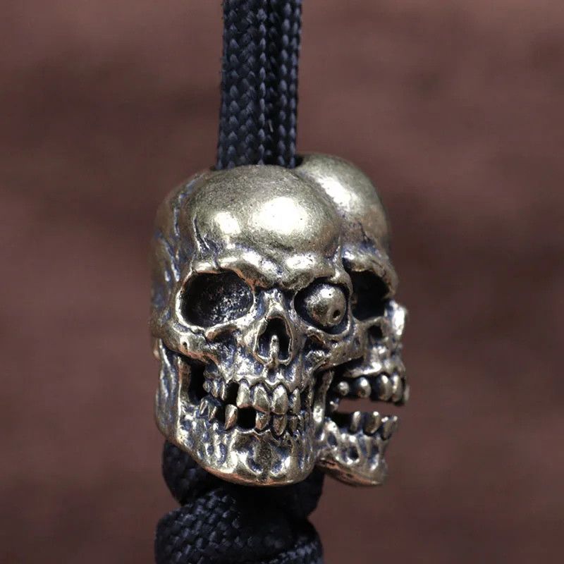 Handmade 3Pcs Skull Knife Beads Paracord Bead Zipper Umbrella Rope Size ONE SIZE - 2 Thumbnail
