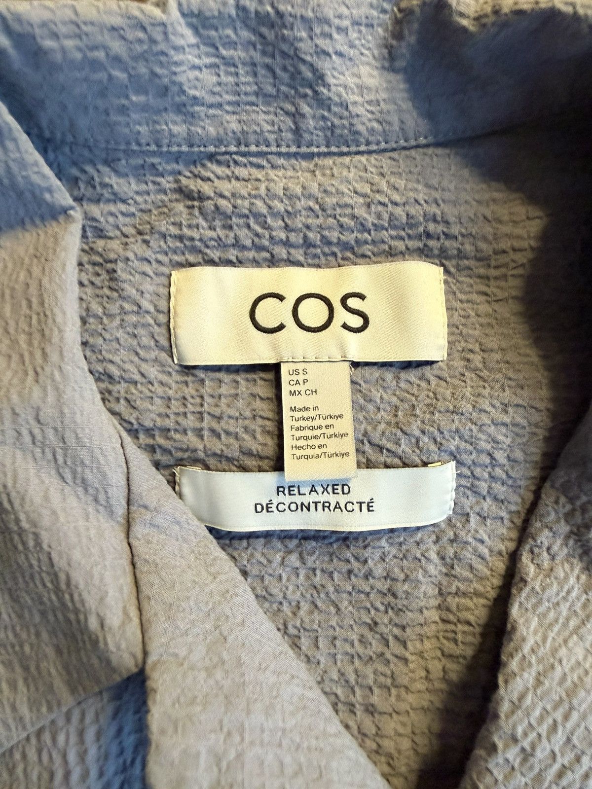 Cos Oversized Grey textured short sleeve shirt Size US S / EU 44-46 / 1 - 3 Thumbnail