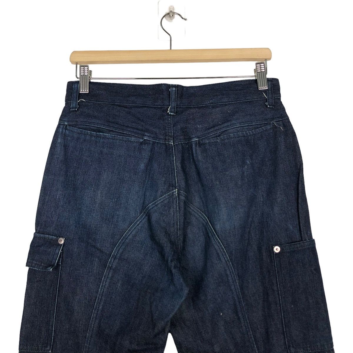 Issey Miyake 🔥Vintage Indigo Blue Denim Bush Pants Pocket Monkey Japan Size US 29 - 9 Thumbnail