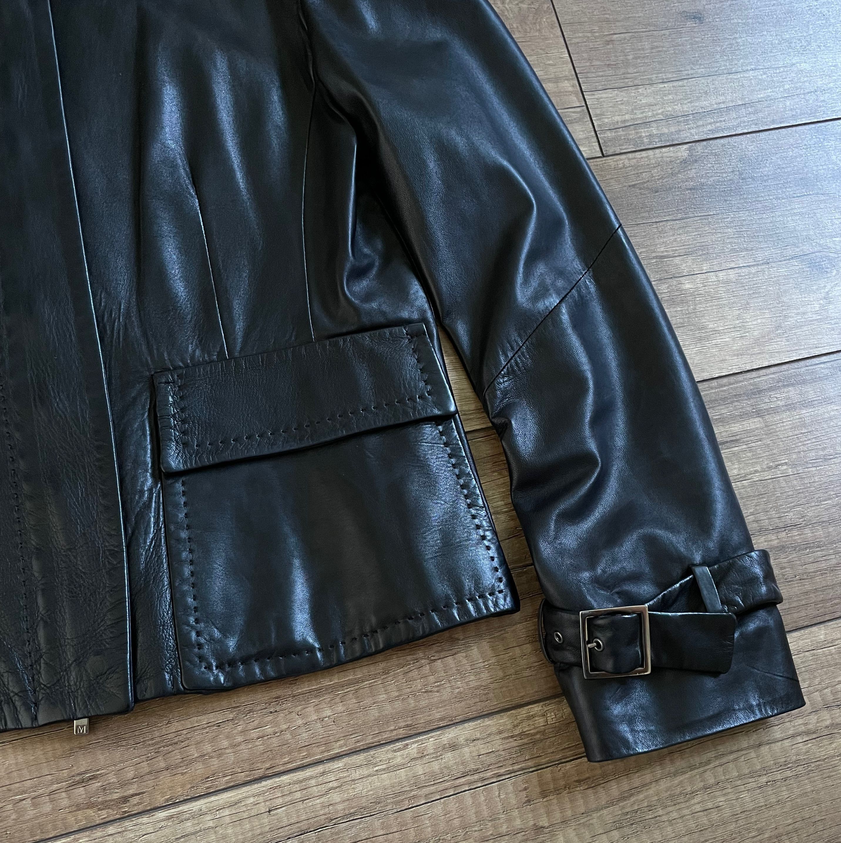 Max Mara Max Mara Black Leather Bomber Jacket Size M / US 6-8 / IT 42-44 - 4 Thumbnail