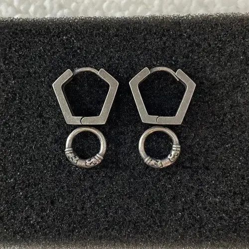 Jewelry × Other 925 Silver Plated Ring Dangle Drop Earrings for Men Women Size ONE SIZE - 3 Thumbnail