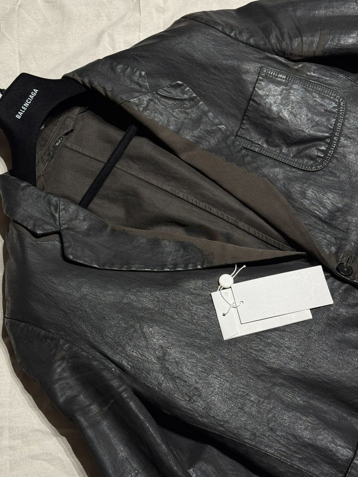 Maison Margiela SS14 PAINT BLAZER OILED WAX DISTRESSED JACKET ARTISANAL Size 42R - 3 Thumbnail
