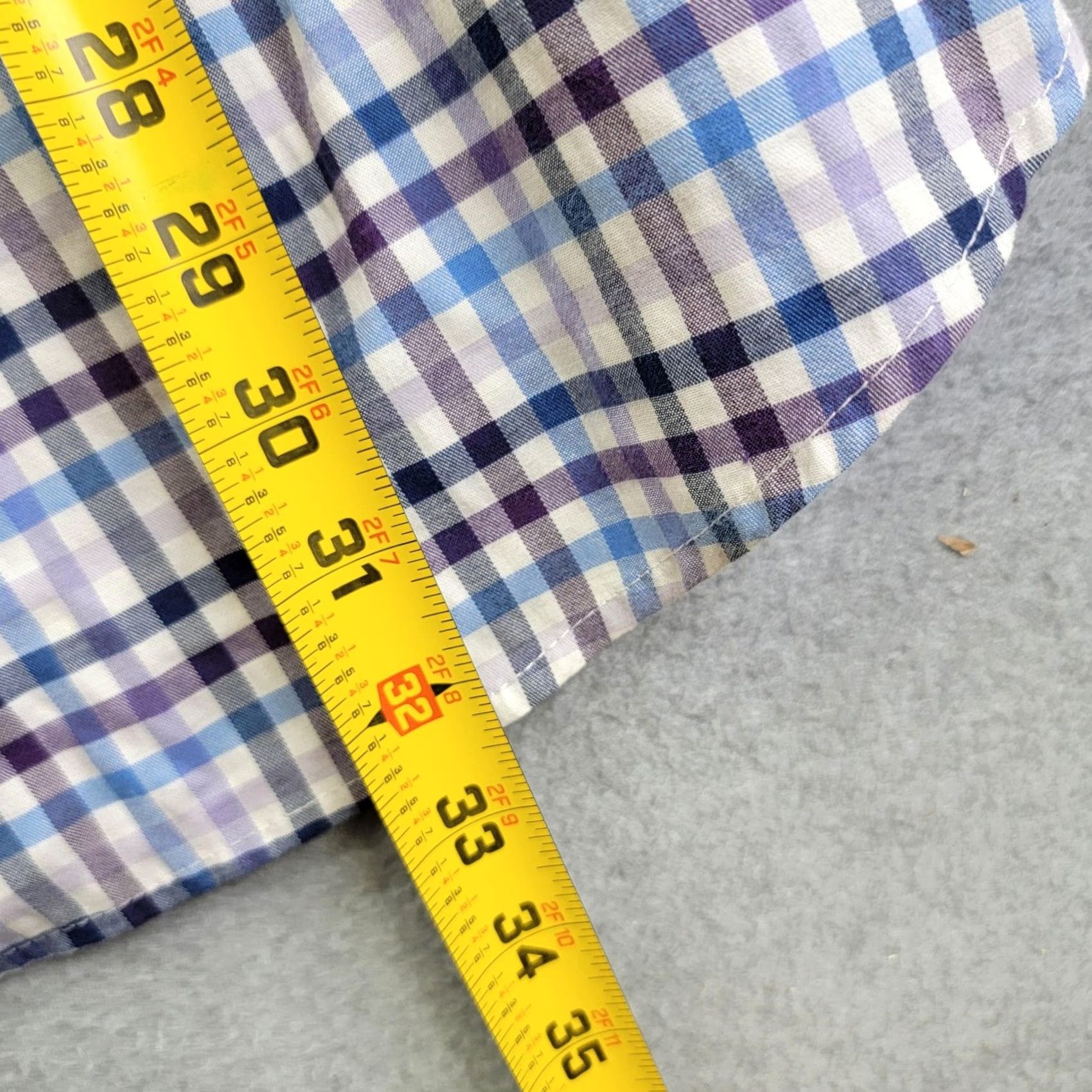 Izod IZOD Shirt Mens 2XL Blue Purple Plaid Button-Down Long Sleeve Casual Preppy Size US XXL / EU 58 / 5 - 7 Thumbnail