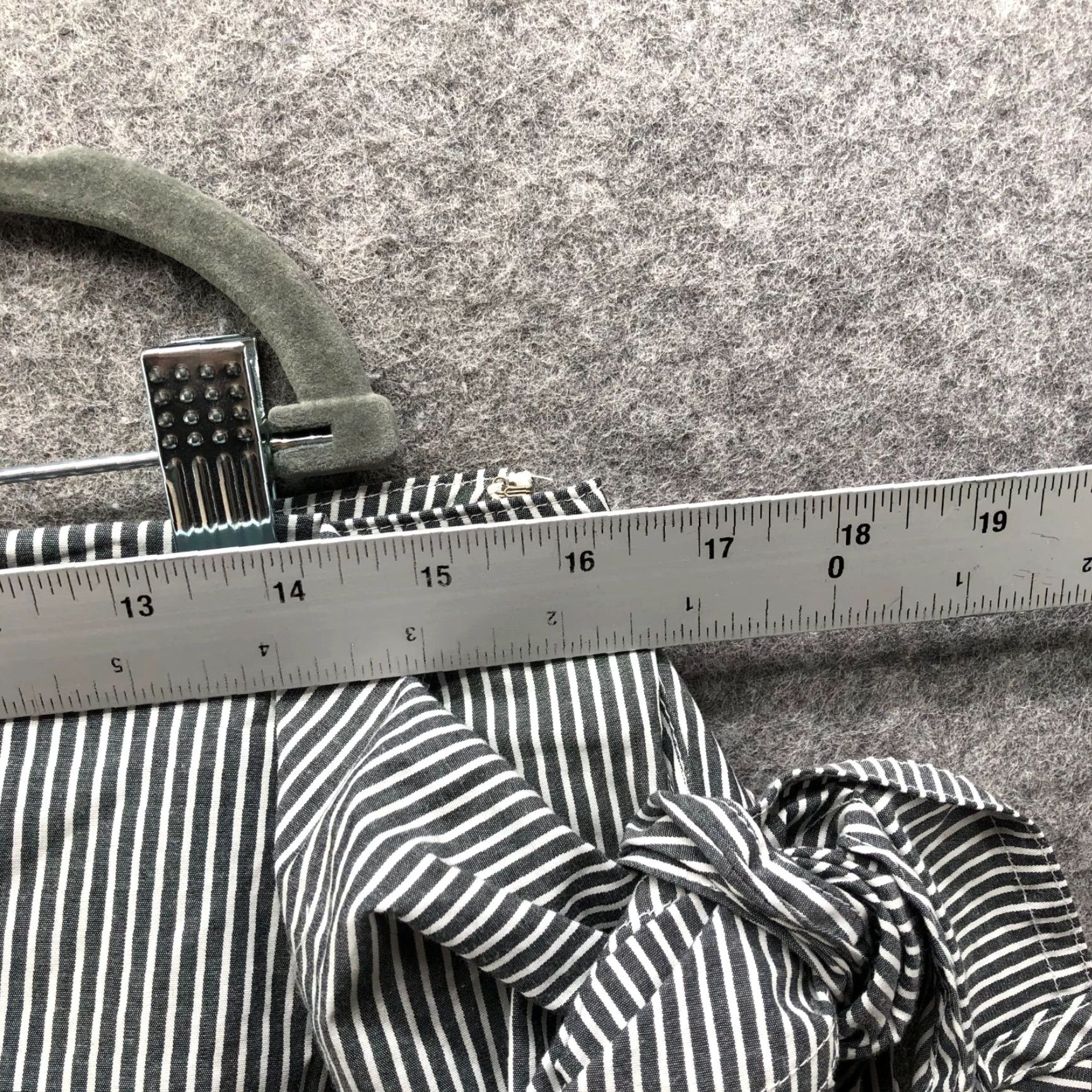 Chaps NWT Chaps Wrap Midi Skirt Womens 12 Gray Striped Poplin Stretch Side Zip Casual Beach Summer Coastal Vacation - Mens Size 34" / US 12 / IT 48 - 5 Thumbnail