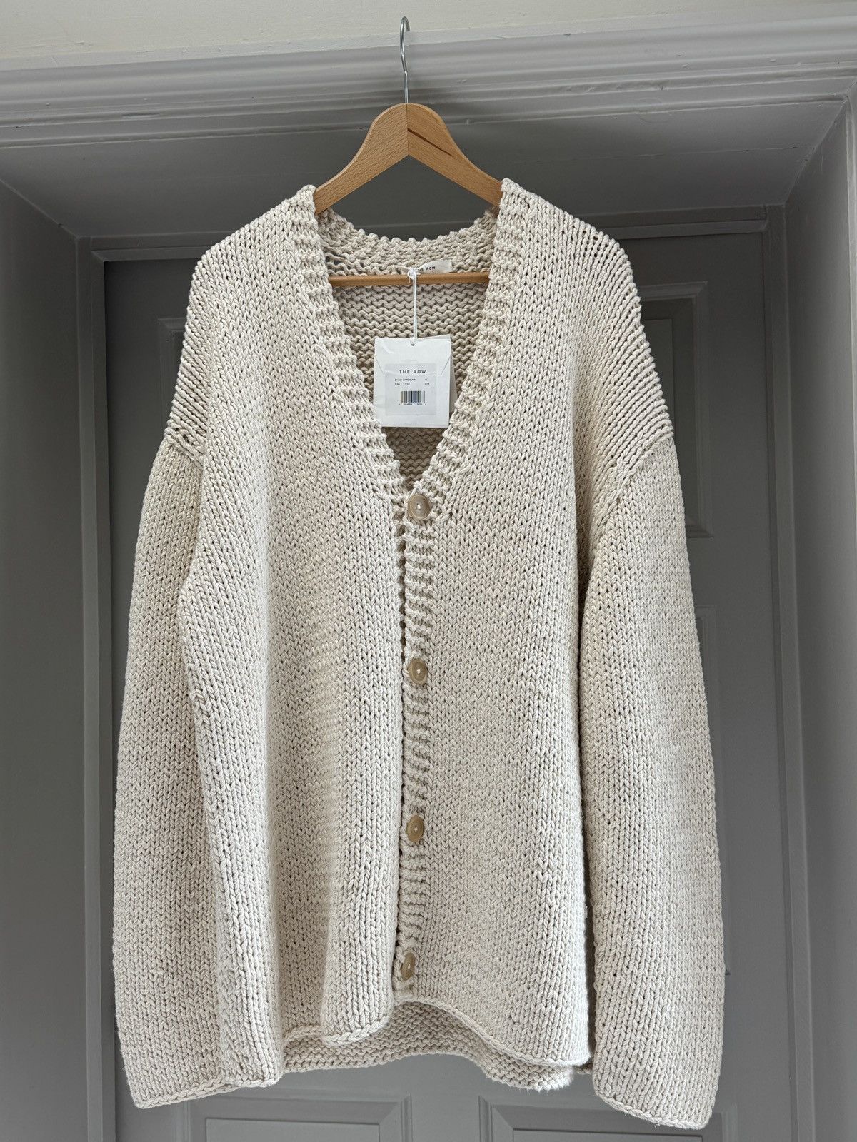 The Row The Row Zayidi Cotton and Silk Cream Cardigan RRP $3500 Size US M / EU 48-50 / 2 - 3 Thumbnail