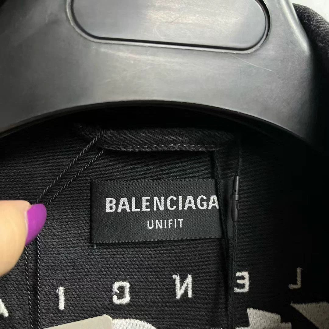 Balenciaga balenciaga black embroidered denim jacket Size US XS / EU 42 / 0 - 3 Thumbnail