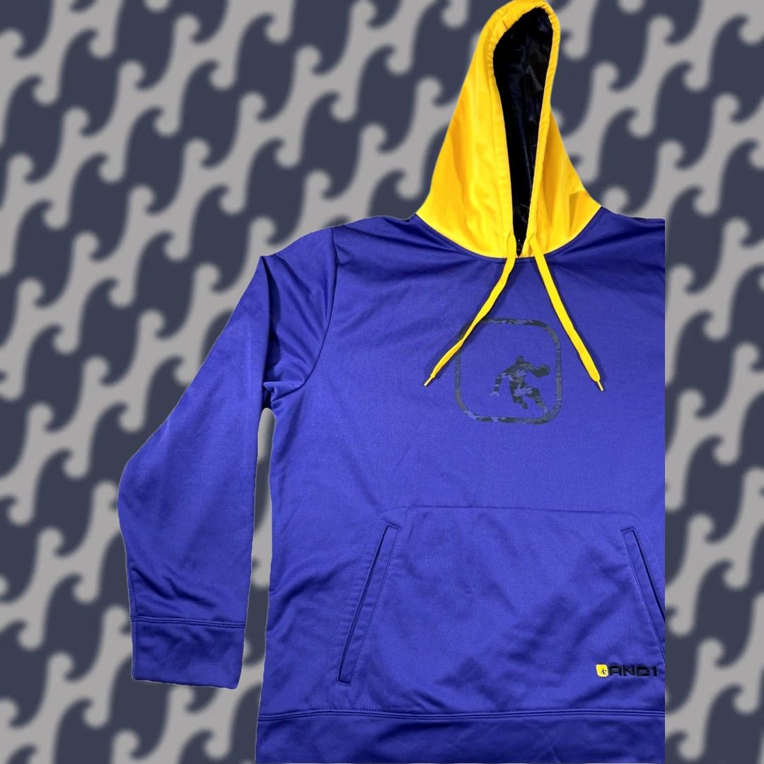 Vintage VINTAGE AND1 Sweatshirt Hoodie Men's XL Purple Gold Fleece Logo Pockets Basketball Size US XL / EU 56 / 4 - 1 Thumbnail