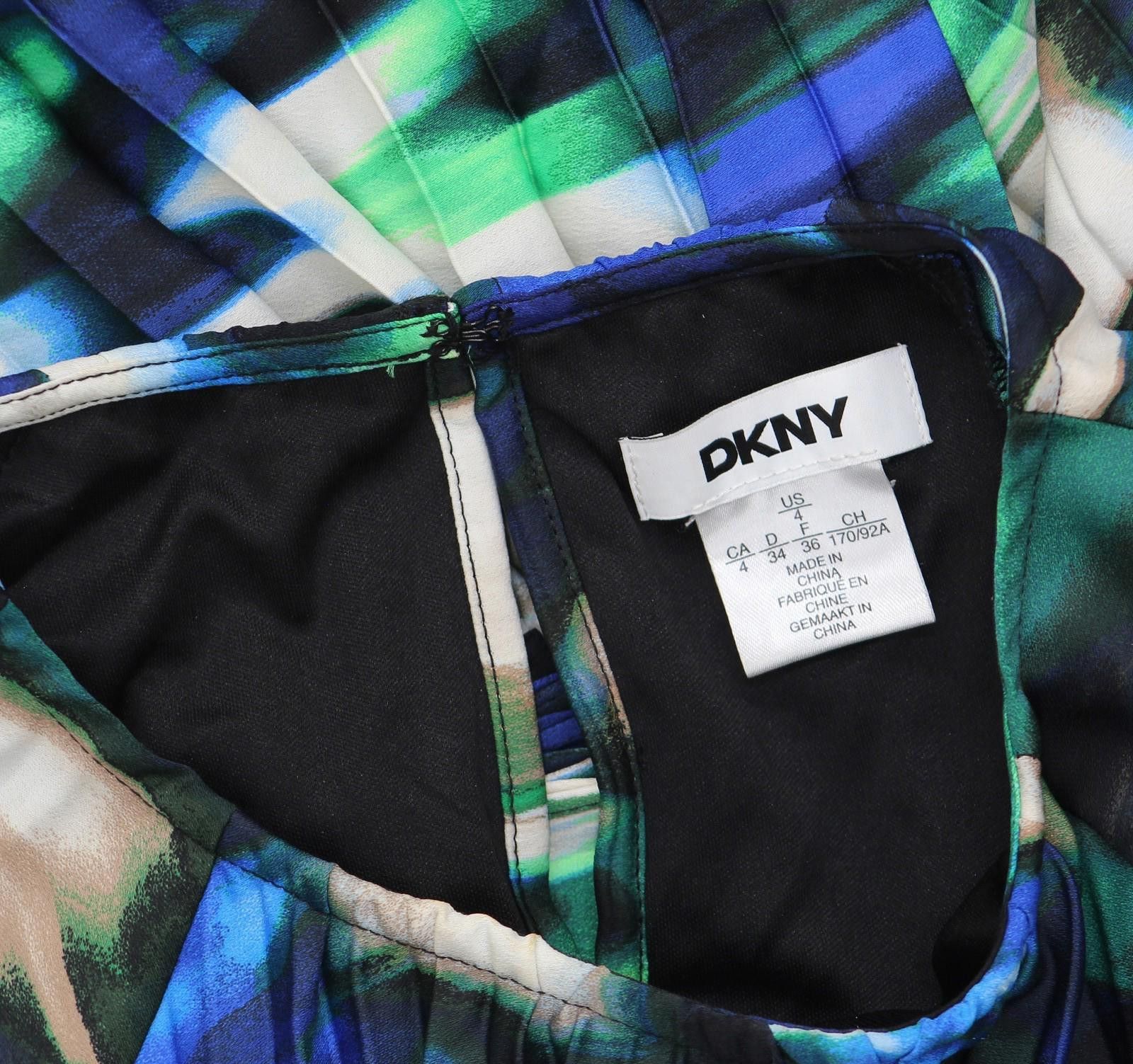 DKNY New Dkny Womens A-line Dress Printed Dd4jyd78 Black / Blue 4 Size S / US 4 / IT 40 - 4 Thumbnail