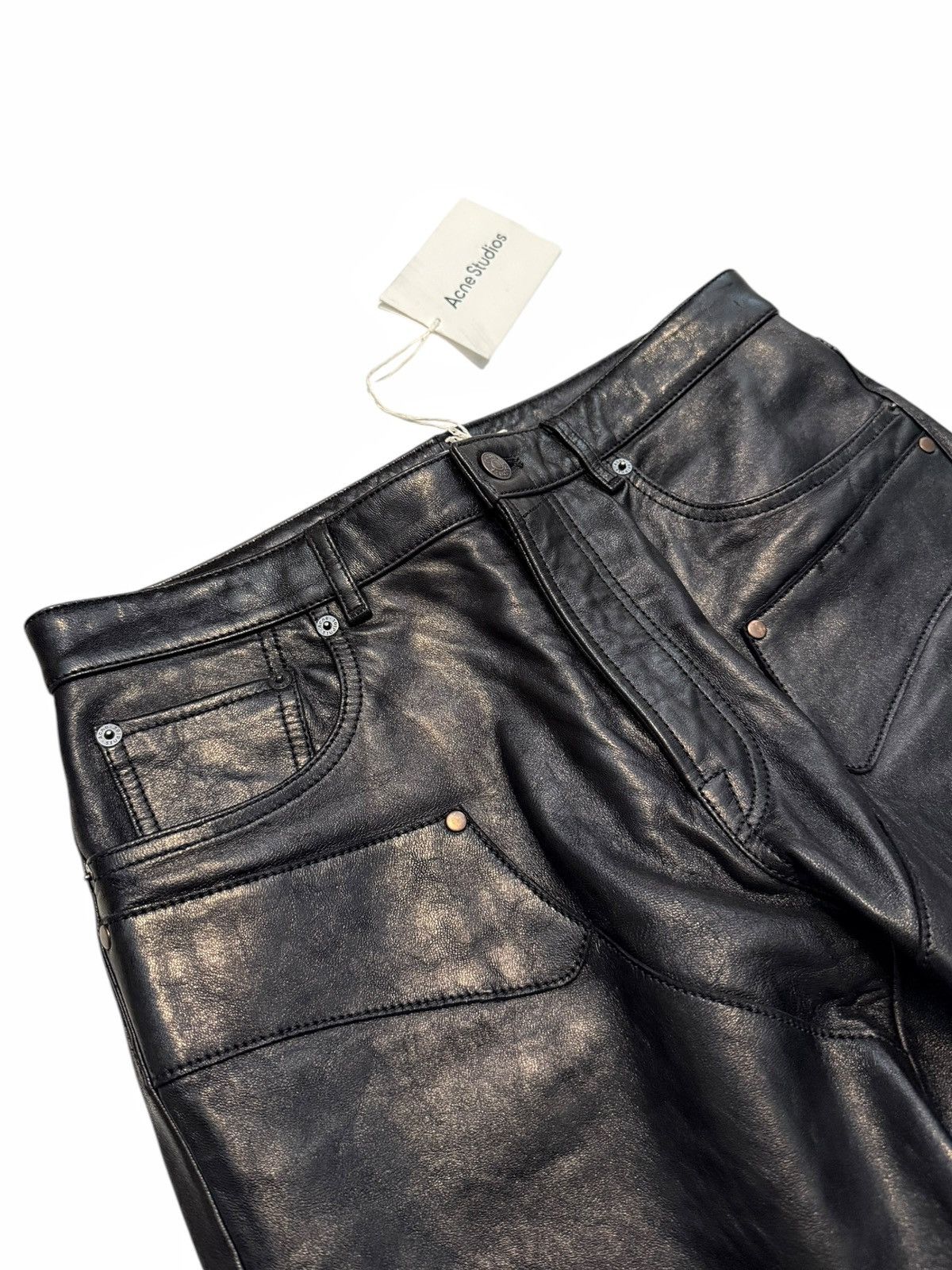 Acne Studios Heavy Leather Flare Bootcut Pant Size US 30 / EU 46 - 2 Thumbnail