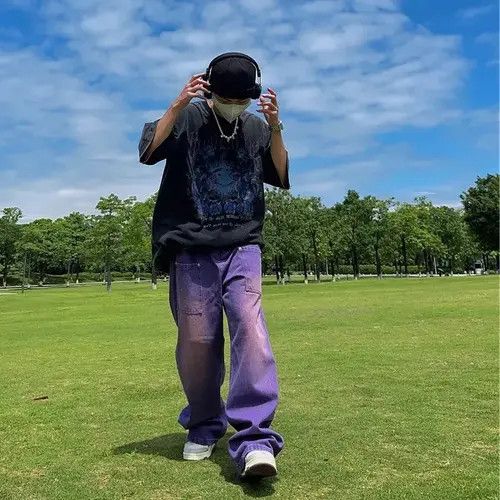 Japanese Brand × Jean Purple Y2K Jeans Men Casual Streetwear Size US 30 / EU 46 - 2 Thumbnail