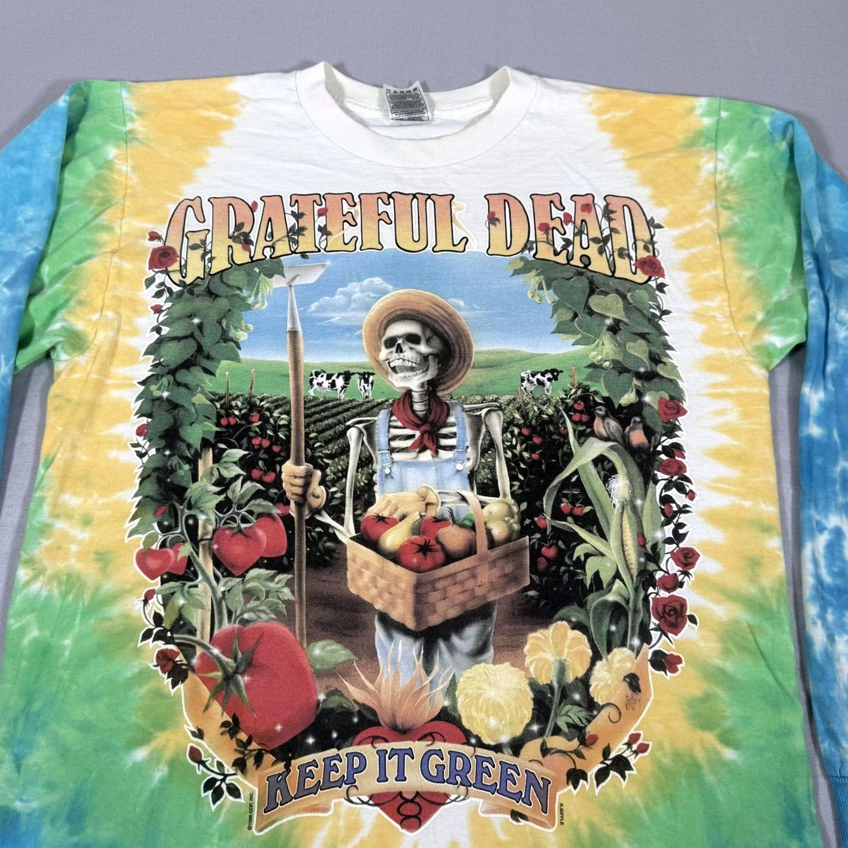Fruit Of The Loom VINTAGE Grateful Dead Shirt Mens L Long Sleeve Tie Dye Keep It Green 1998 Size US L / EU 52-54 / 3 - 2 Thumbnail