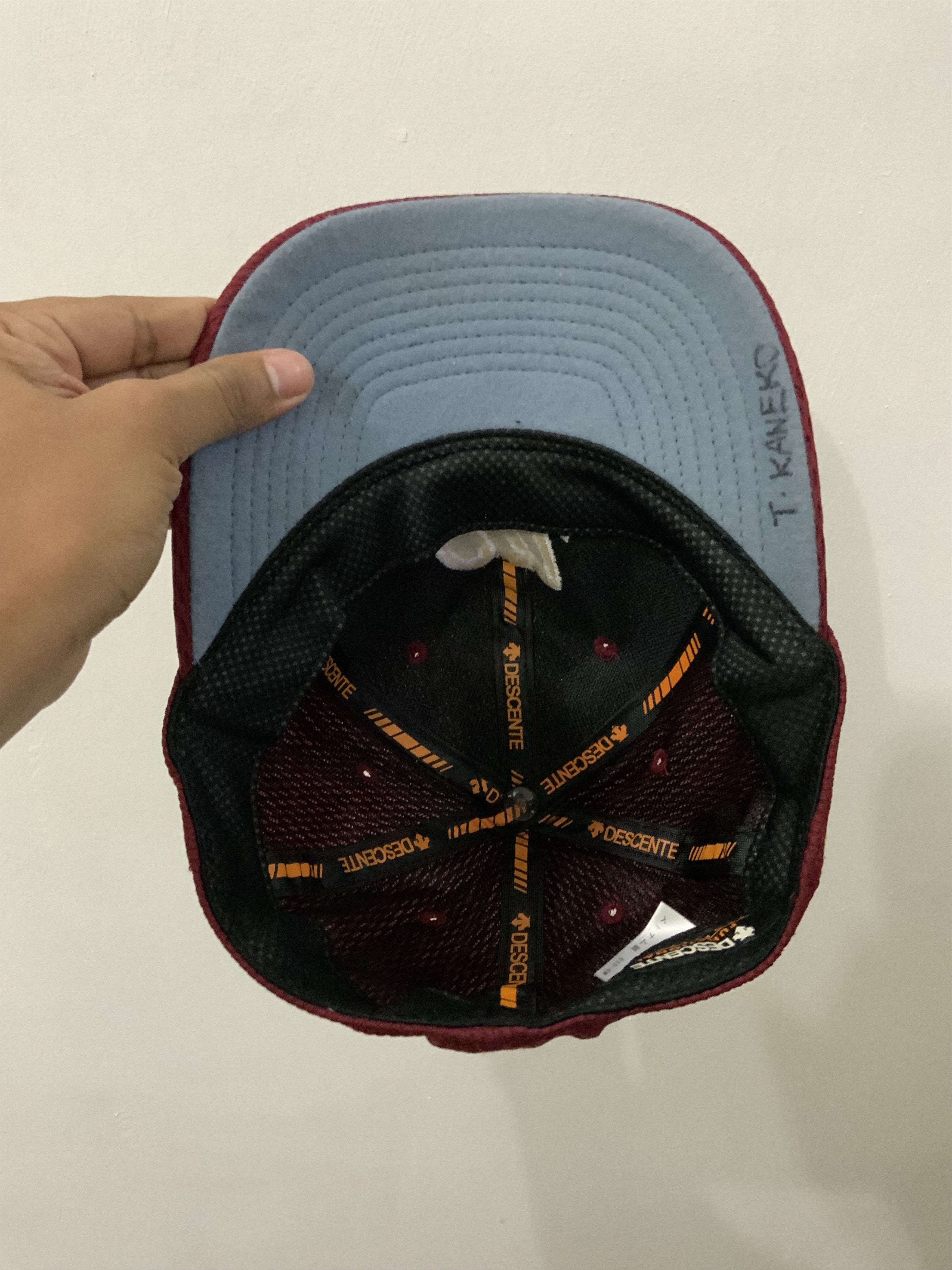 Japanese Brand Descente Maroon Fitted Hat Cap Size ONE SIZE - 7 Thumbnail