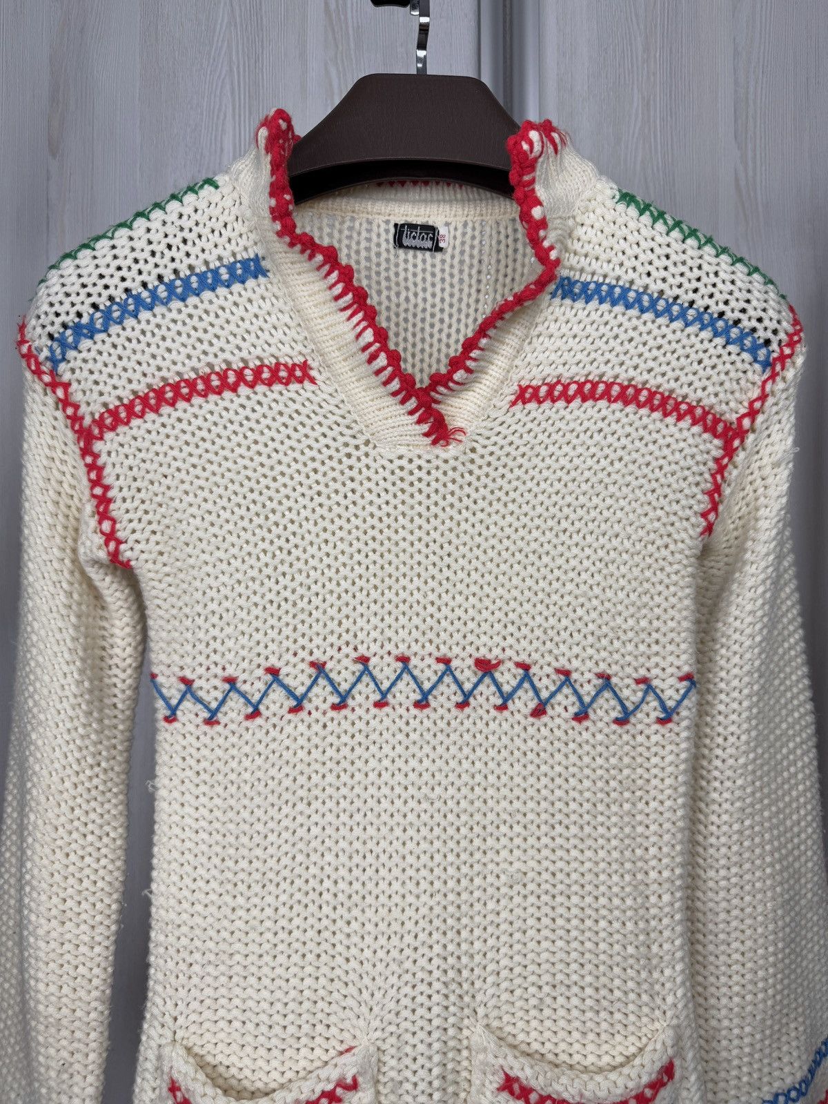 Other Tictac vintage vintage ivory patterned sweater size 38 Size XS / US 0-2 / IT 36-38 - 3 Thumbnail