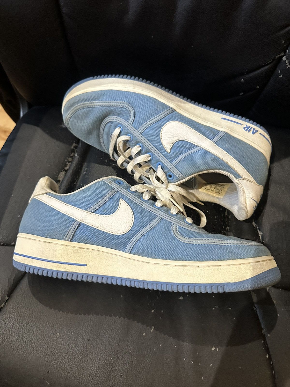 Nike 2003 UNC University Carolina Blue Canvas Air Force 1 Low Size US 11 / EU 44 - 6 Thumbnail