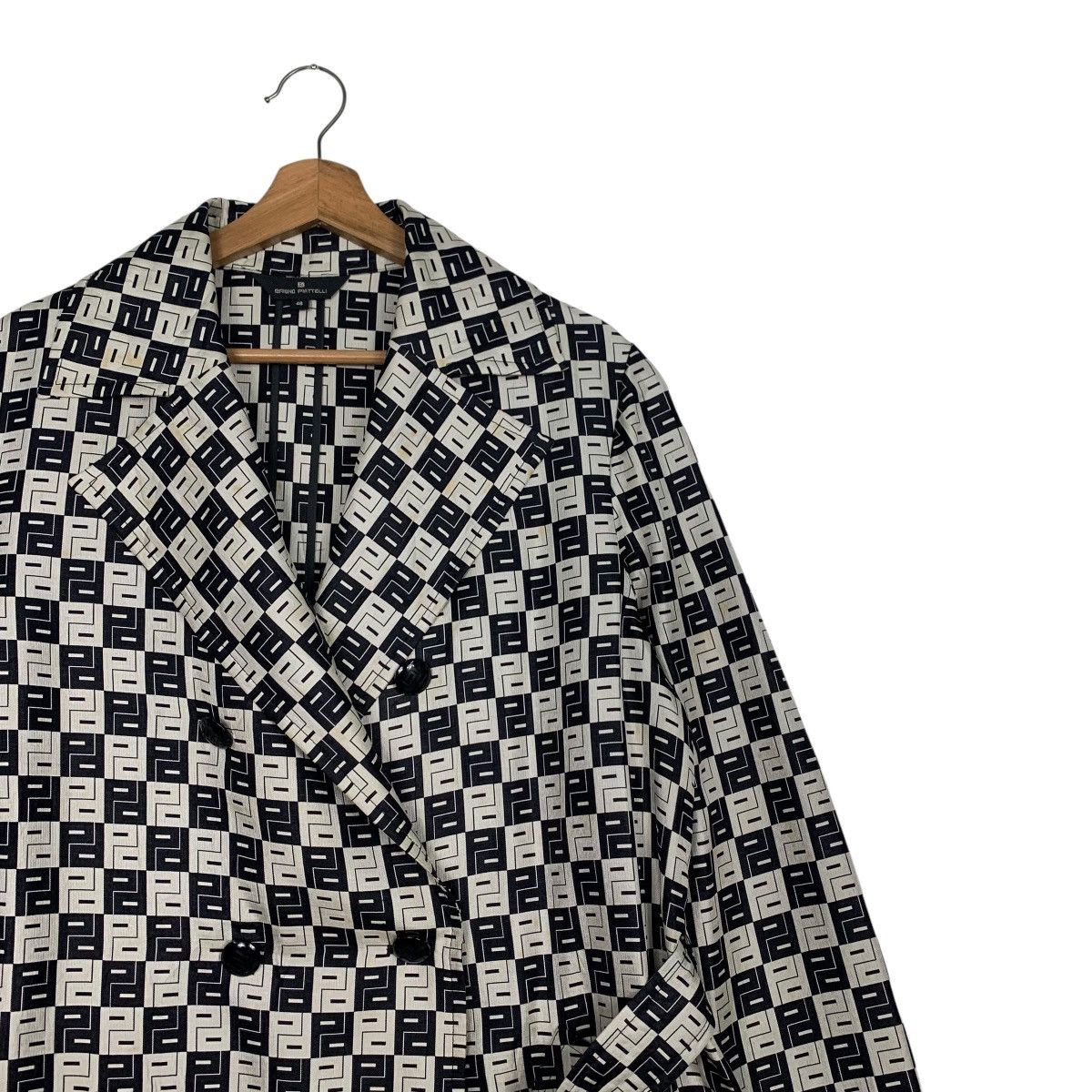 Bruno Piattelli BRUNO PIRTTELLI Checkered Trench Coat #2683-C120 Size L / US 10 / IT 46 - 6 Thumbnail