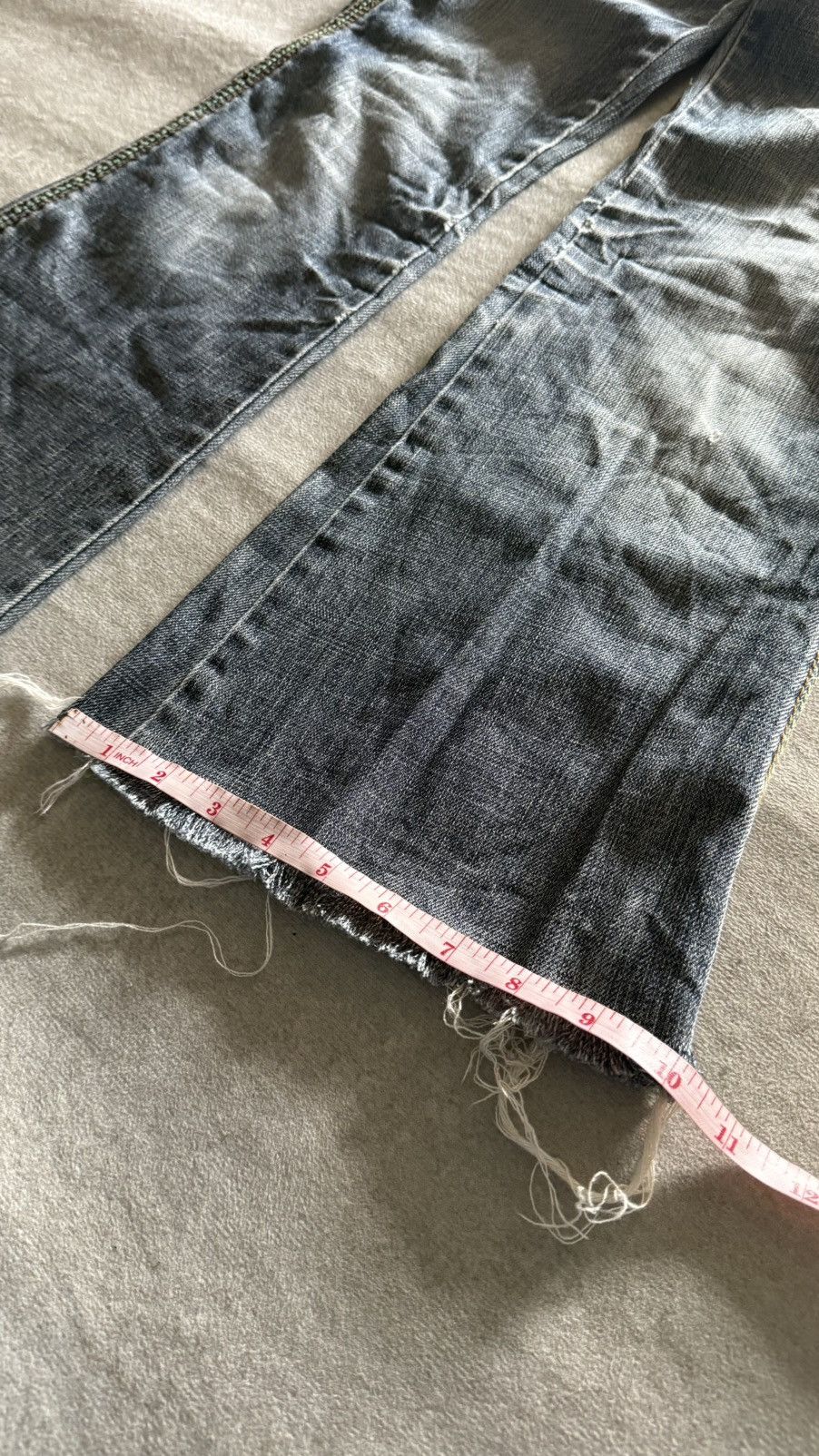 Japanese Brand Perfume by COOLA Distress Flare Denim Jeans Lace Patchwk Y2K Size 27" / US 4 / IT 40 - 18 Thumbnail