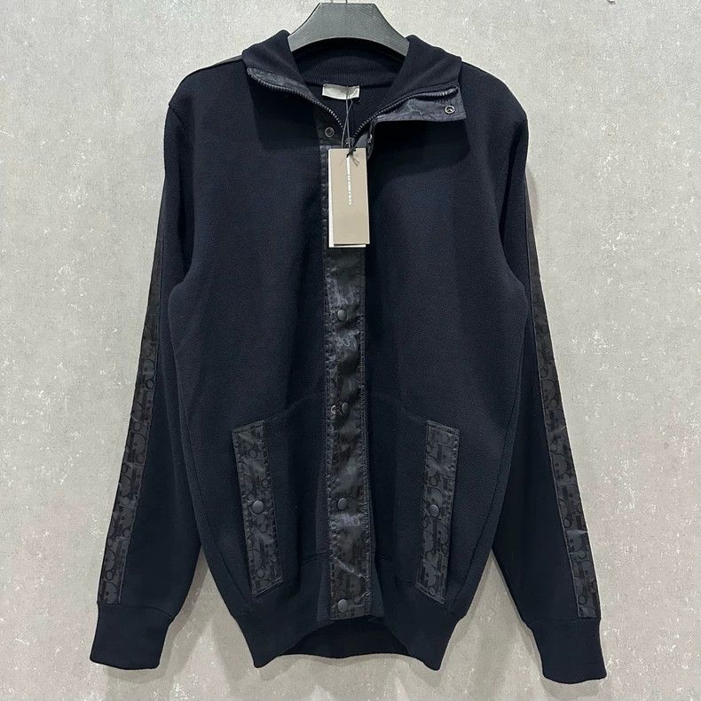 Dior Dior navy blue logo patchwork wool zip-up jacket - dmc Size US S / EU 44-46 / 1 - 1 Thumbnail