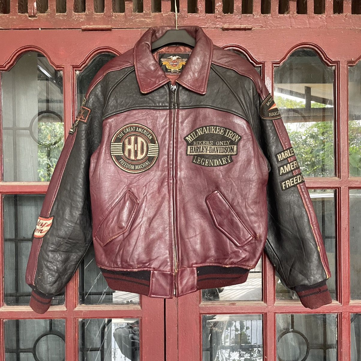 Harley Davidson Harley Davidson 90s - Vintage Leather Racing Jacket Size US M / EU 48-50 / 2 - 1 Thumbnail