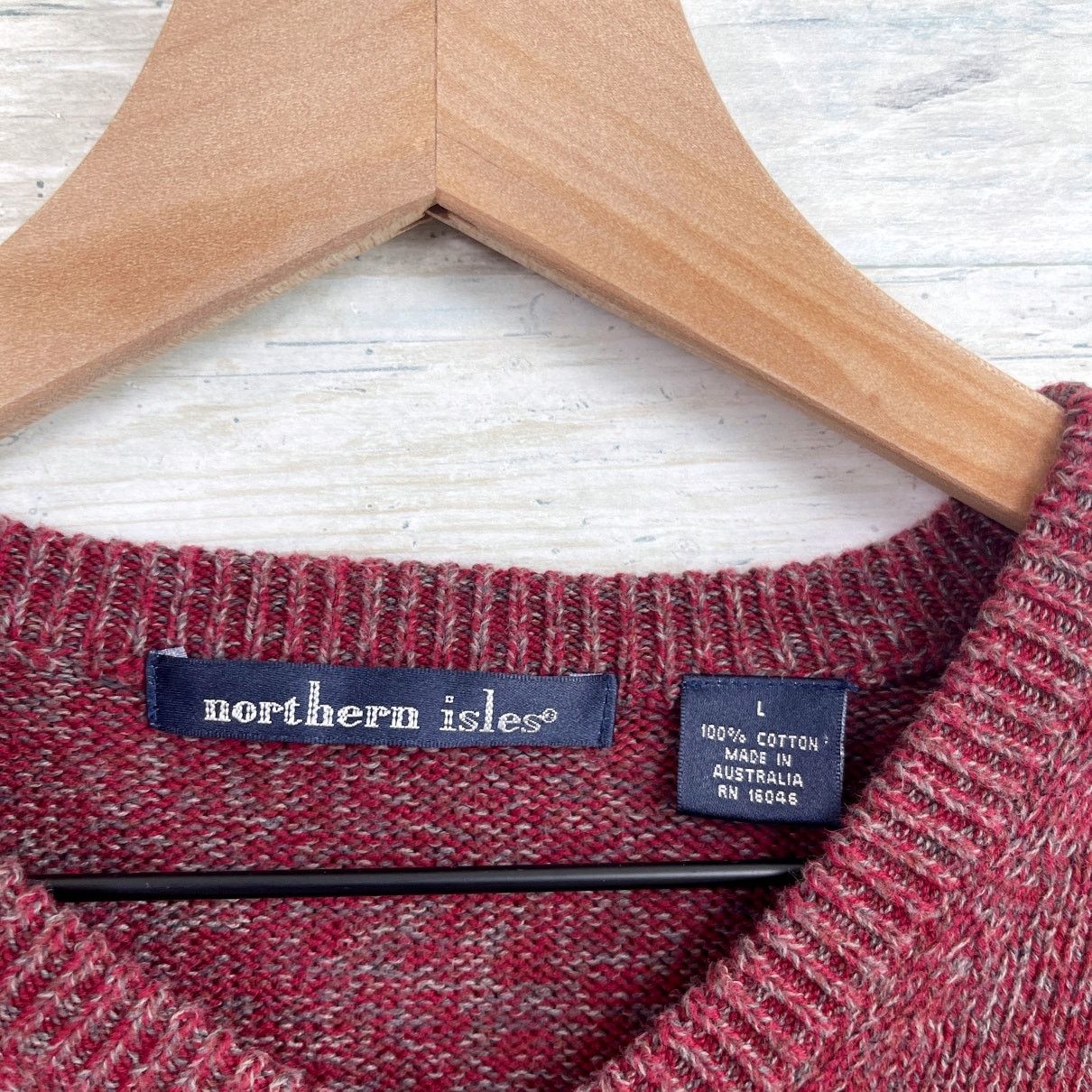 Northern Isles × Vintage Northern Isles Marled V Neck Sweater Red Vintage Mens L Size US L / EU 52-54 / 3 - 4 Thumbnail