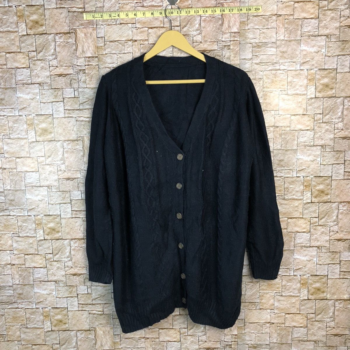 Vintage Japanese Brand Dark Blue Cardigan Knitwear #A684 Size US XL / EU 56 / 4 - 1 Thumbnail