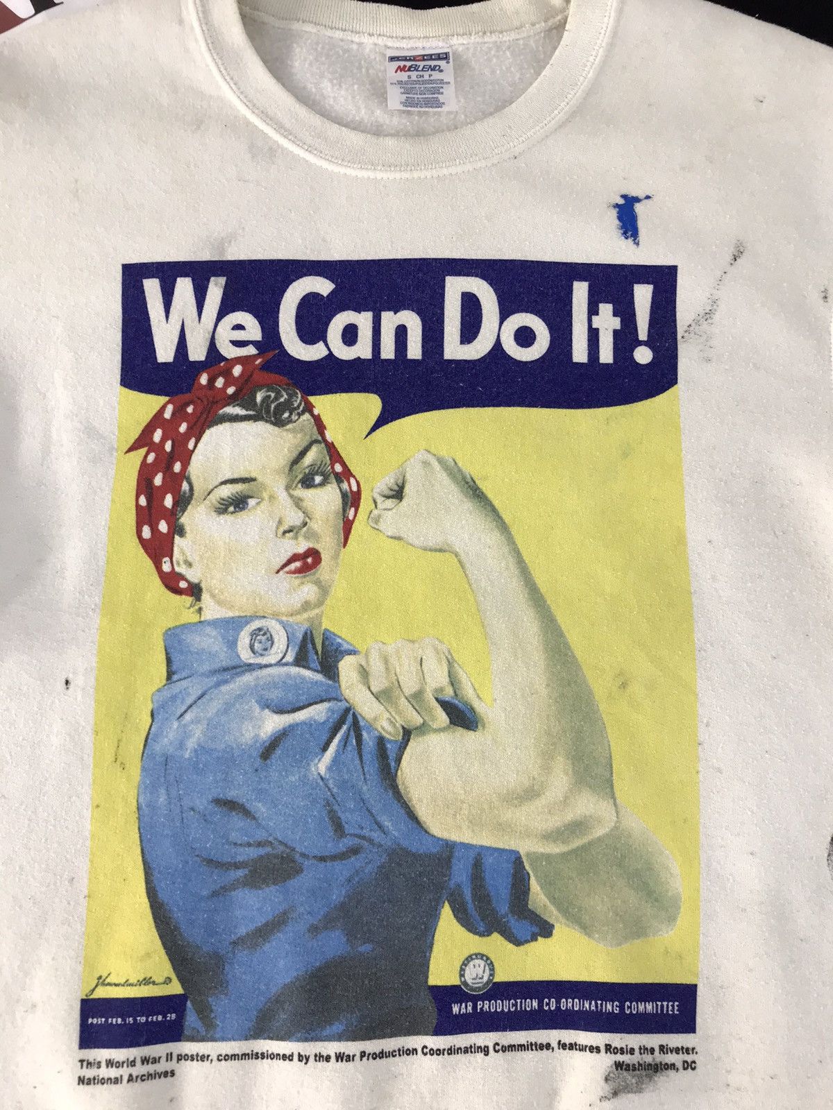 Jerzees × Vintage Vintage Sweatshirt Rosie The Riveter World War 2 Poster Size US M / EU 48-50 / 2 - 4 Thumbnail