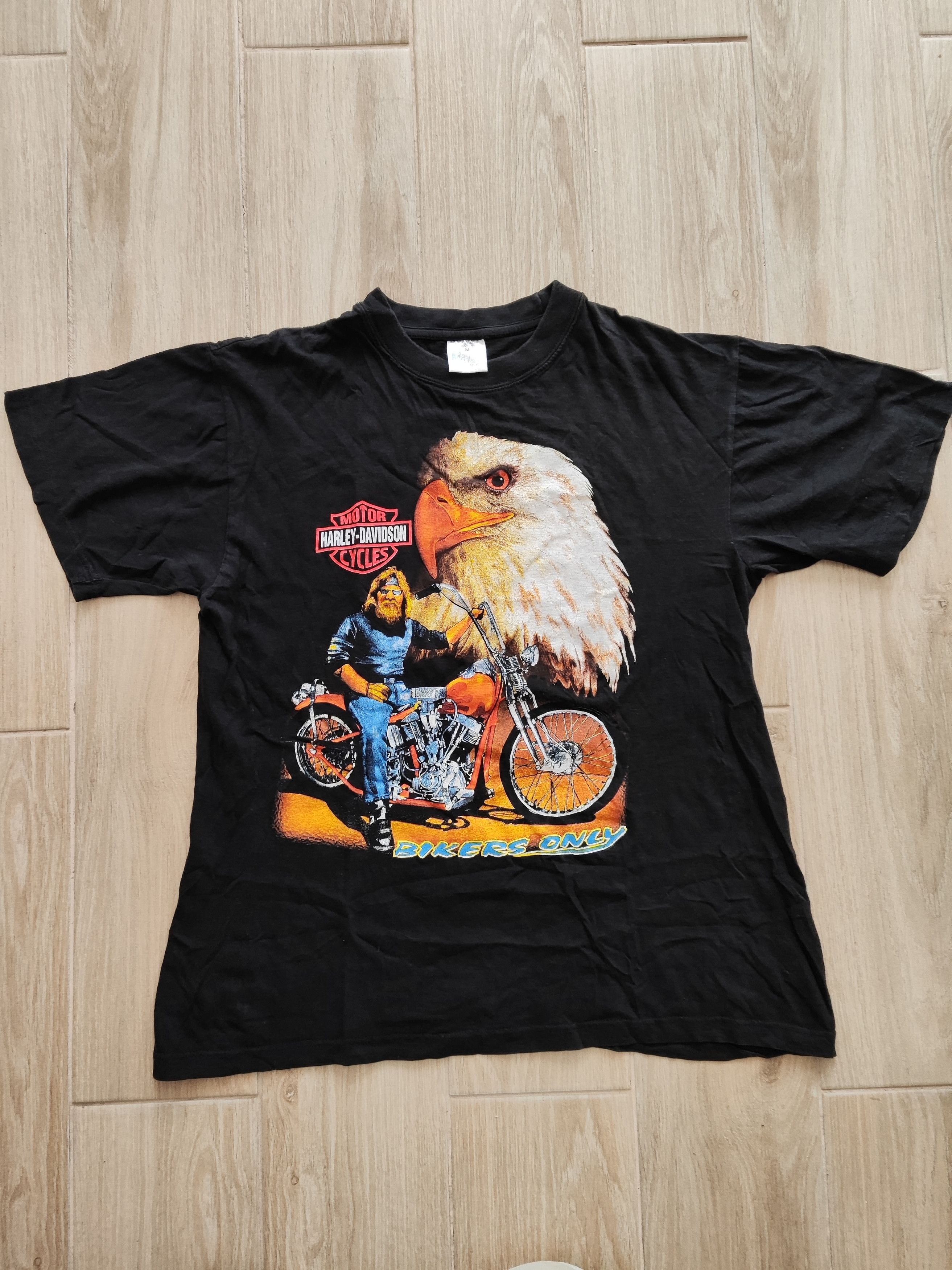 Harley Davidson Vintage 90s Harley-Davidson “Bikers Only” Eagle USA Tee Size US M / EU 48-50 / 2 - 1 Thumbnail