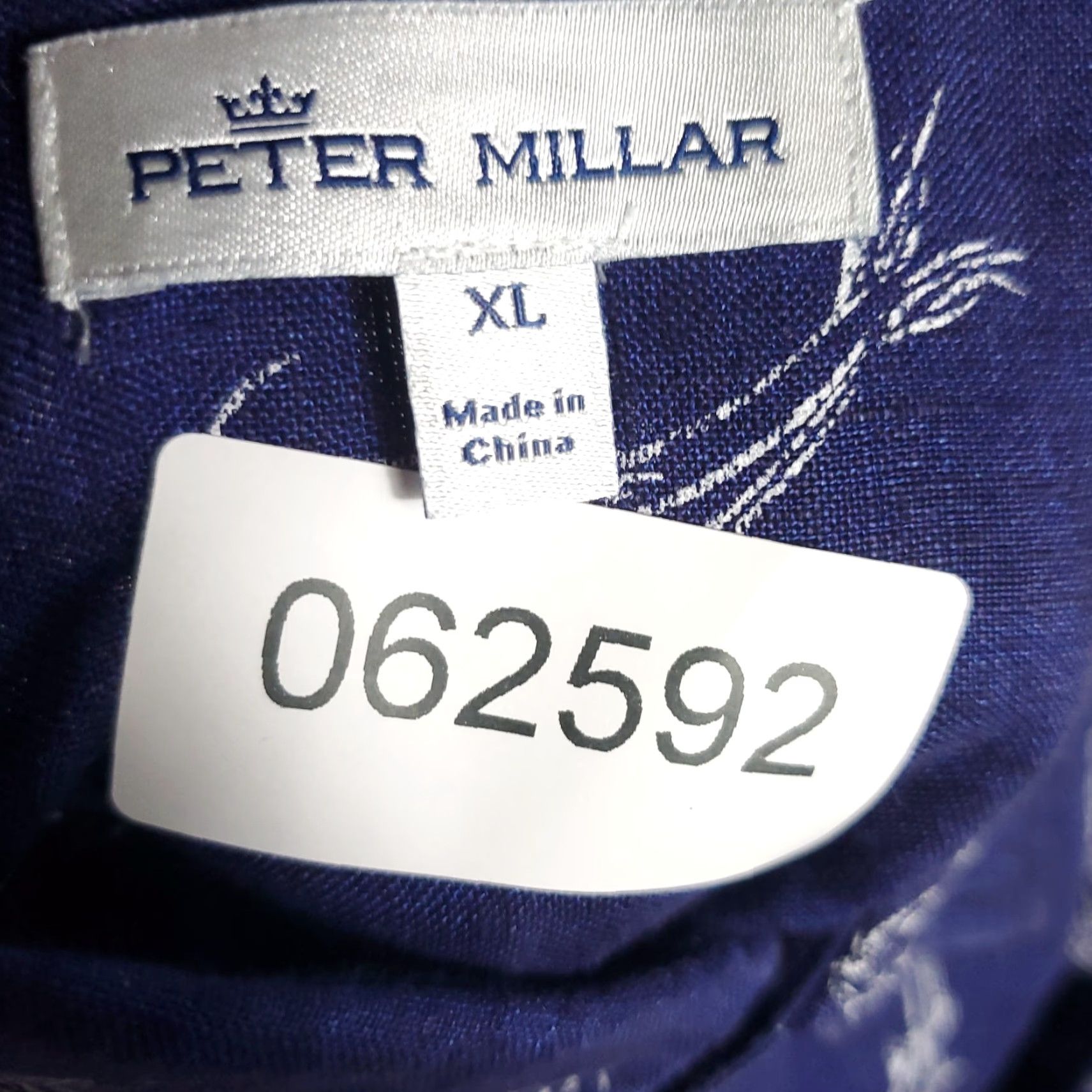 Peter Millar Peter Millar Shirt Men XL Navy Linen Button-Up Short Sleeve Size US XL / EU 56 / 4 - 8 Thumbnail