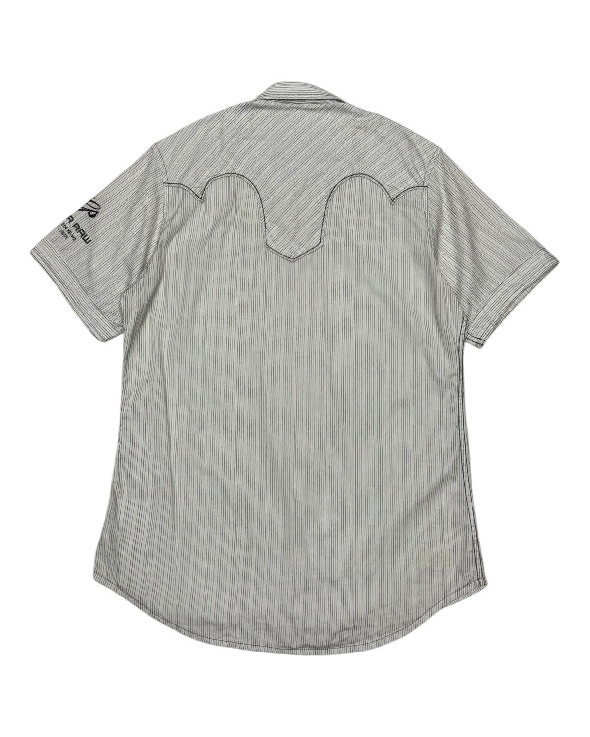 Yohji Yamamoto 🔥DEVIL STRIPE SHIRT S/S BUTTON SNAP YOHJI STYLE BY GSTAR Size US M / EU 48-50 / 2 - 2 Thumbnail