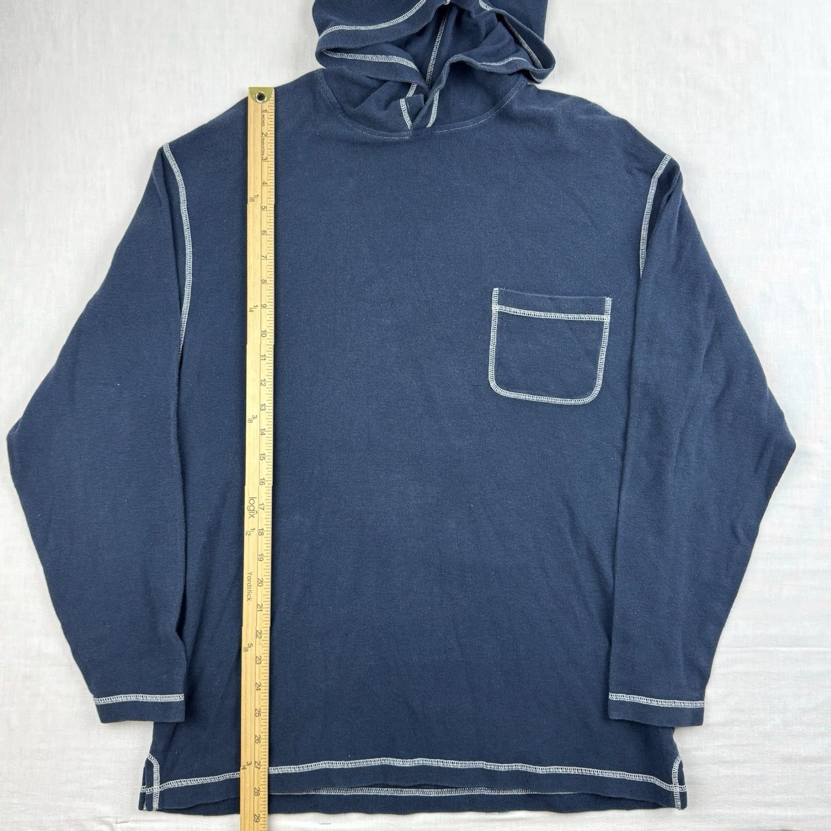 Vintage VINTAGE Structure Hoodie Adult Medium Blue Lightweight Hipster 90s Y2K Mens Pullover Size US M / EU 48-50 / 2 - 5 Thumbnail